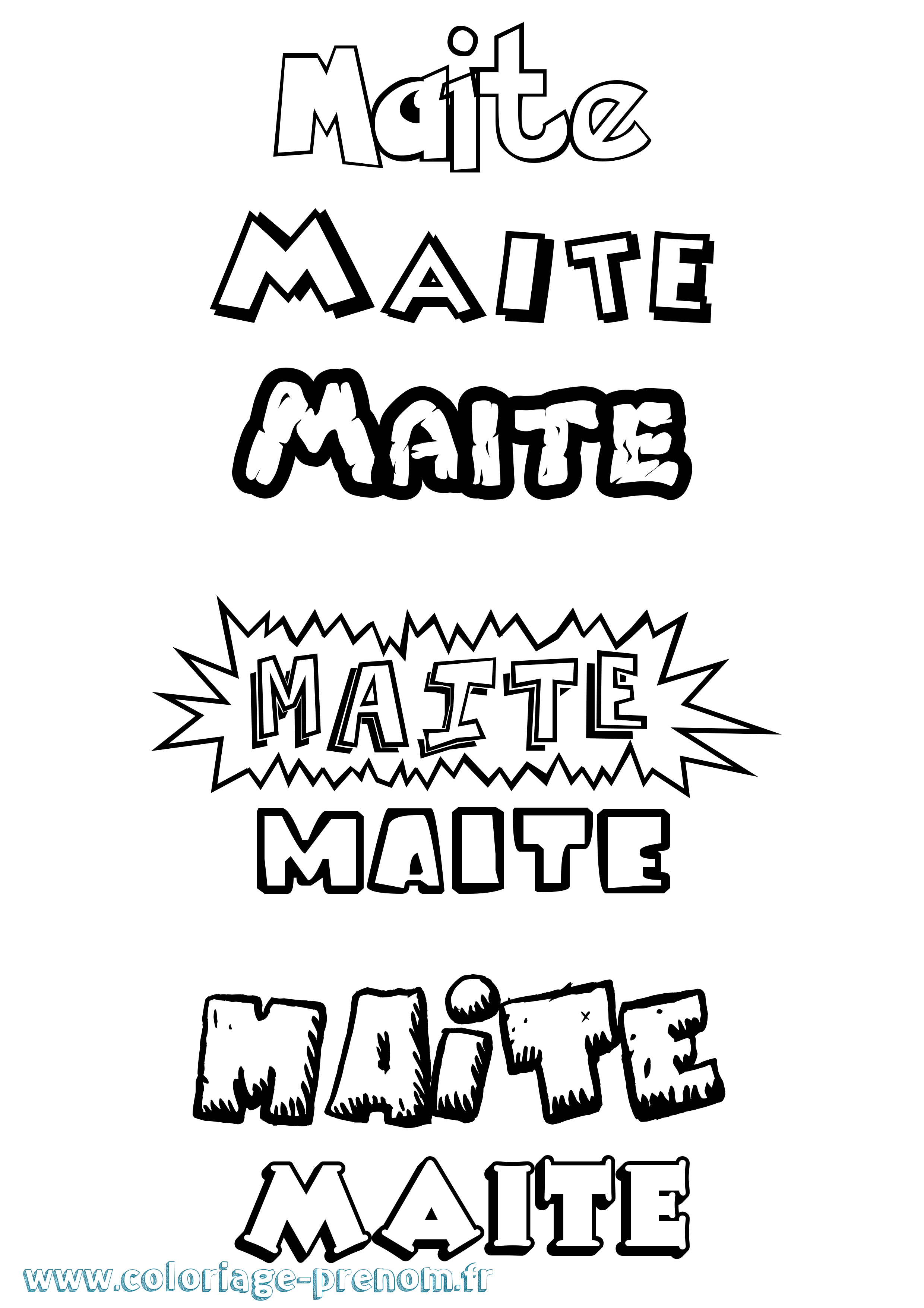 Coloriage Maite Dessin Animé Coloriage prénom Maite Dessin Animé