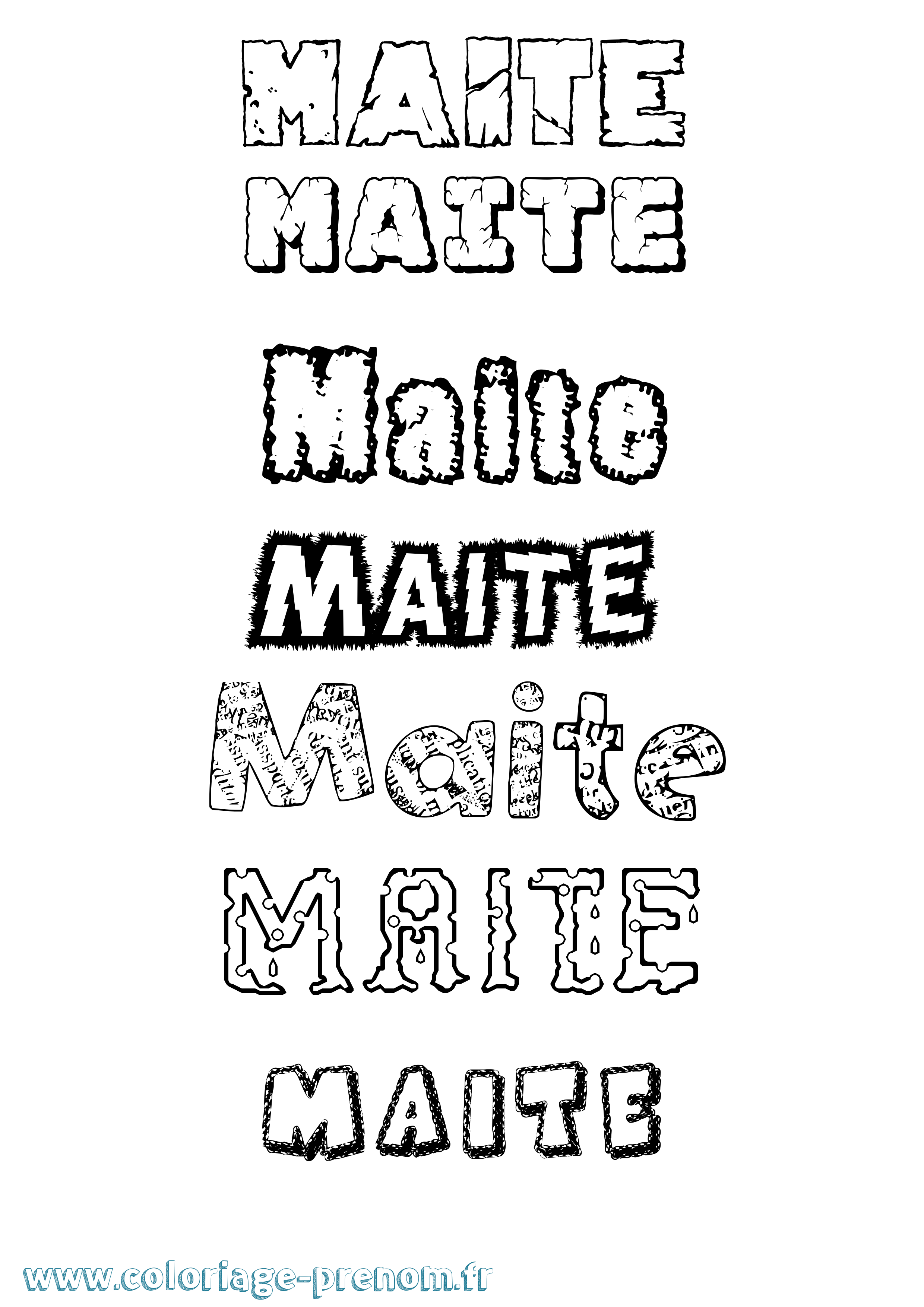 Coloriage Maite Destructuré Coloriage prénom Maite Destructuré