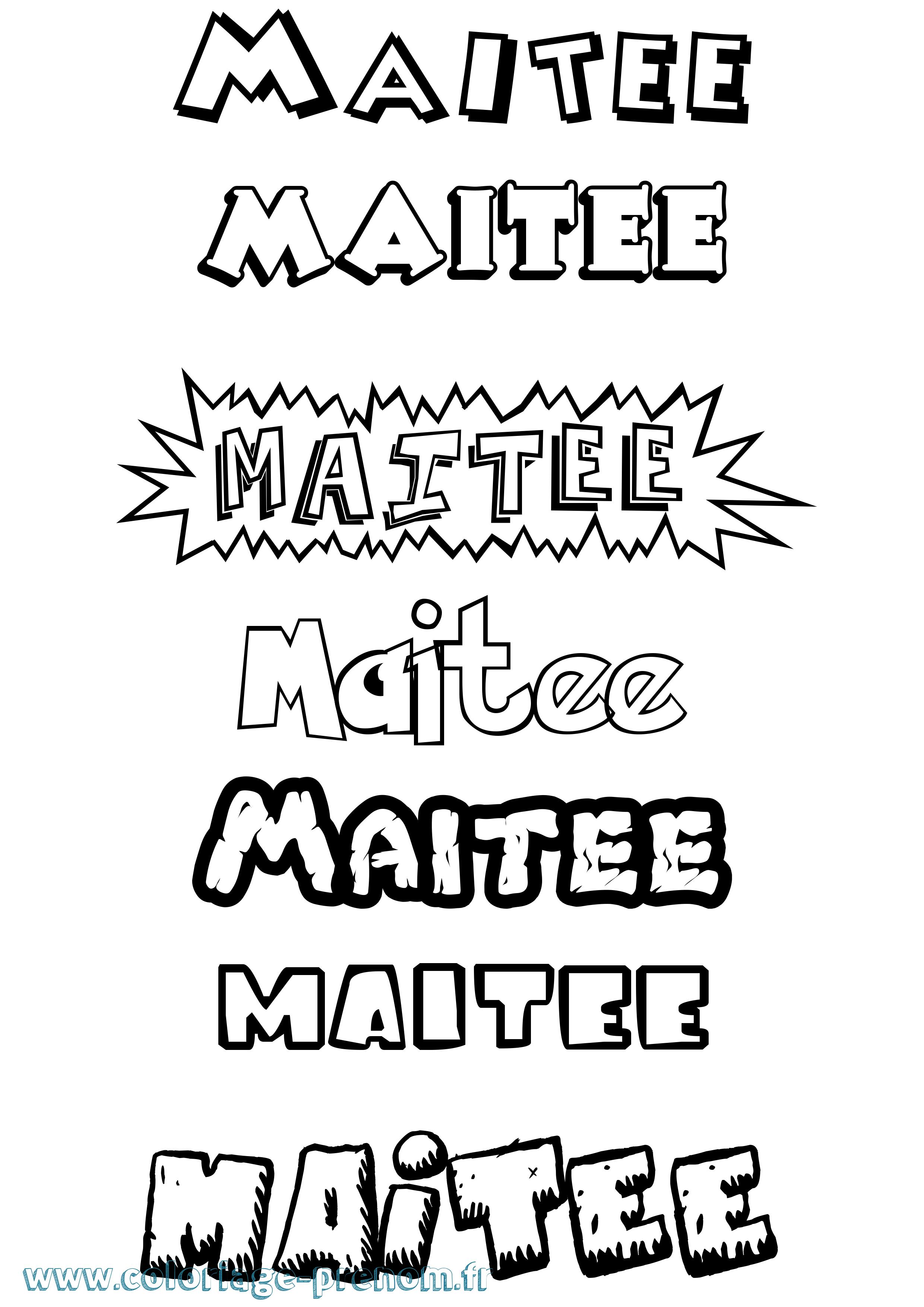 Coloriage Maitee Dessin Animé Coloriage prénom Maitee Dessin Animé