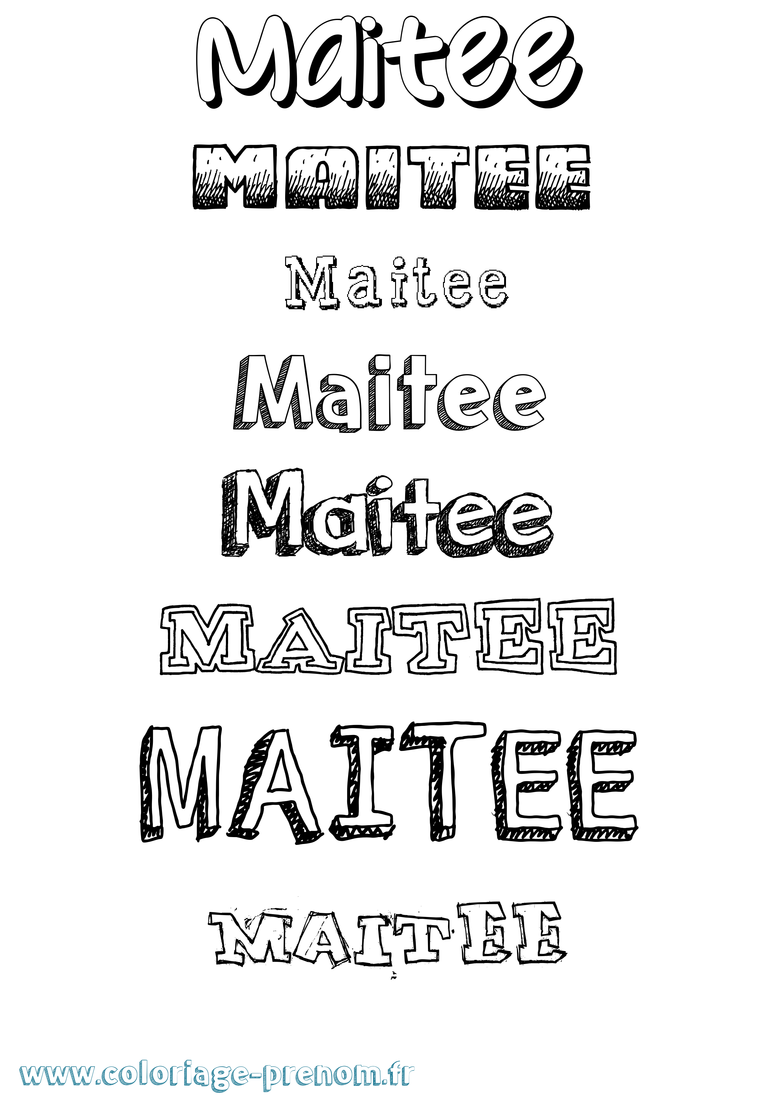 Coloriage Maitee Dessiné Coloriage prénom Maitee Dessiné