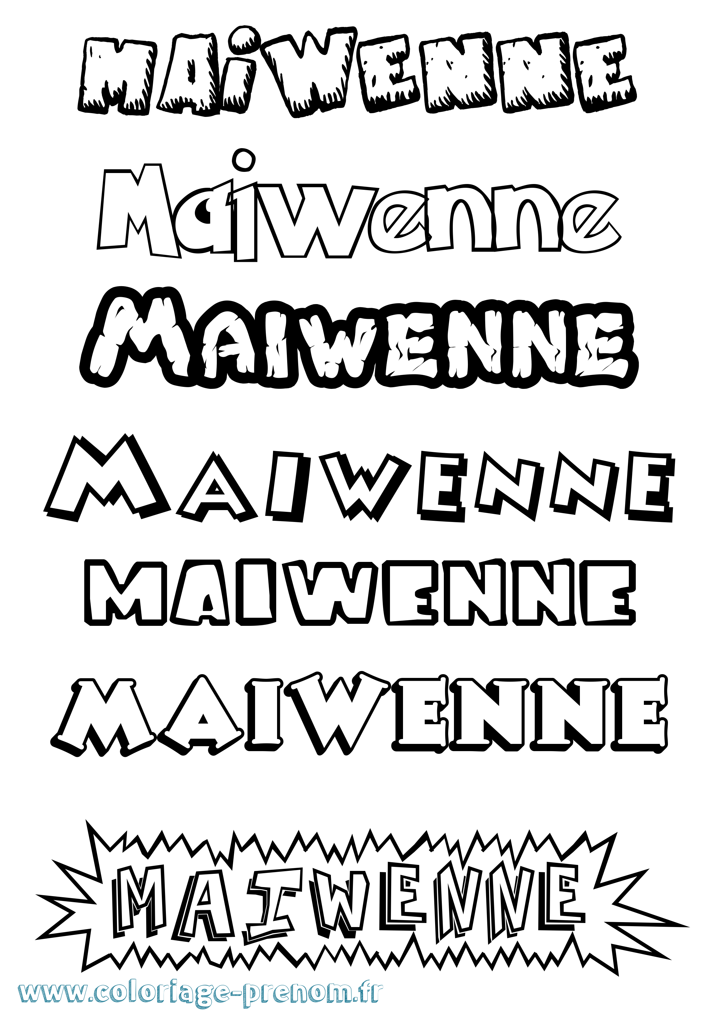 Coloriage prénom Maiwenne Dessin Animé