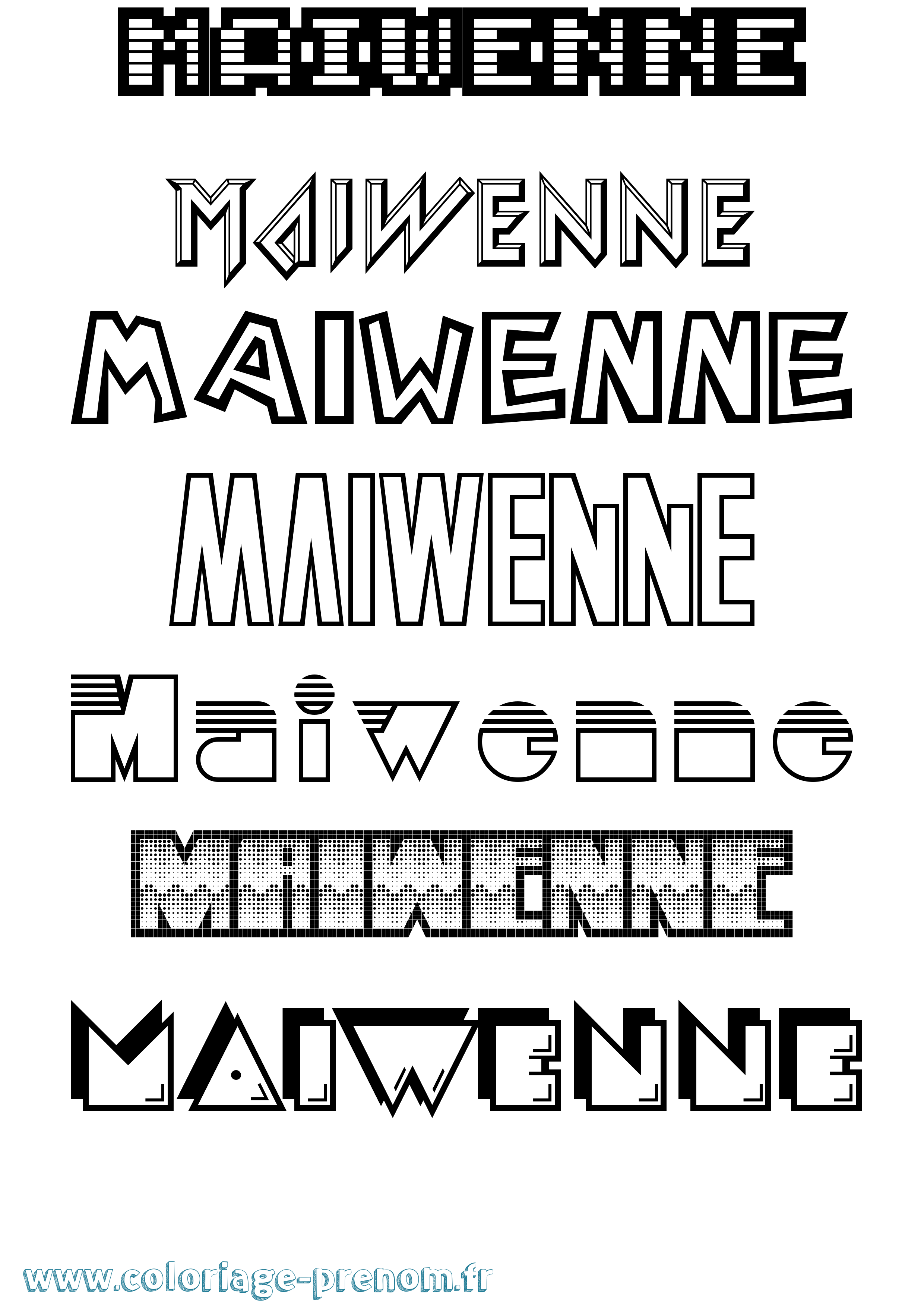 Coloriage prénom Maiwenne Jeux Vidéos