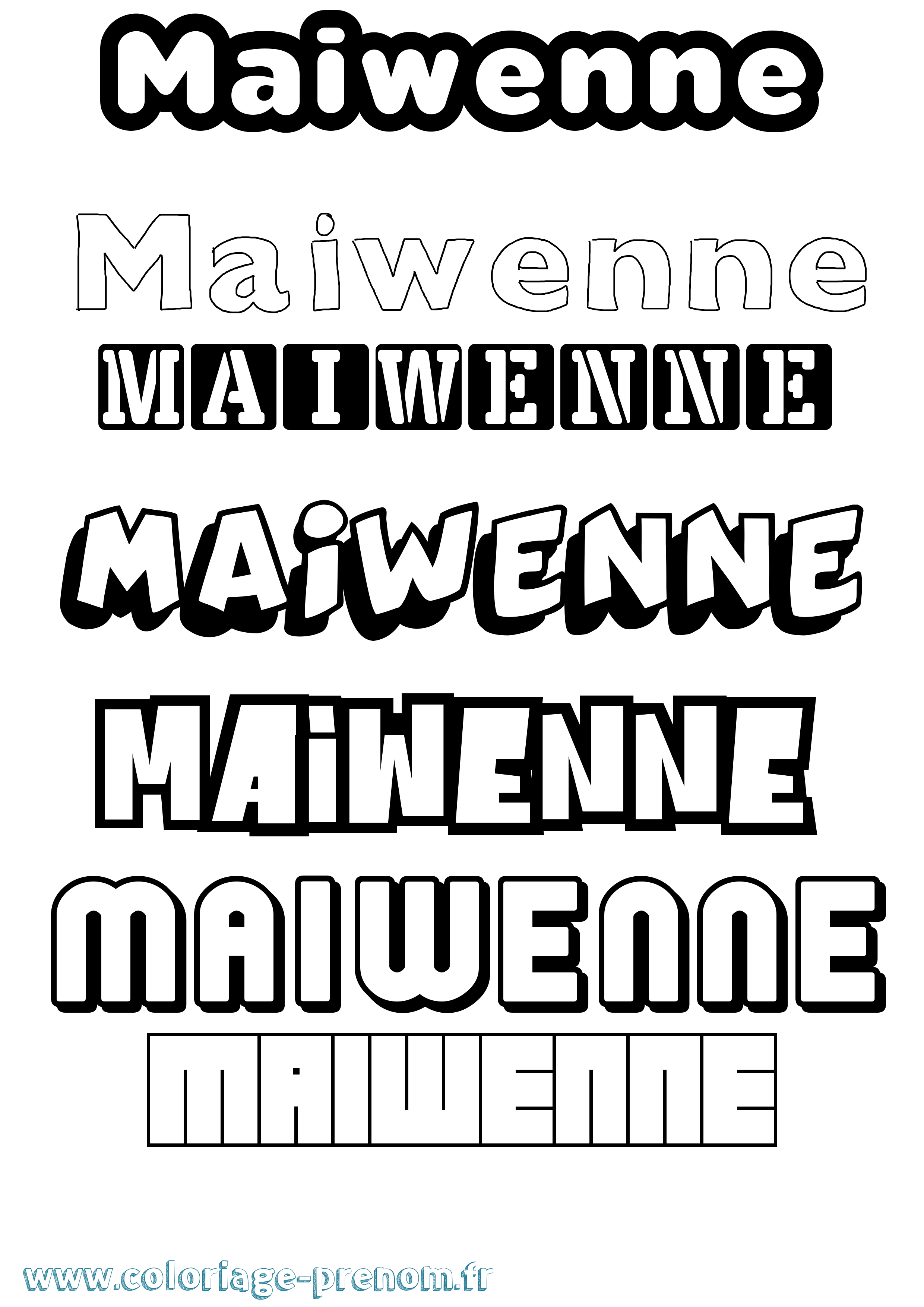 Coloriage prénom Maiwenne Simple