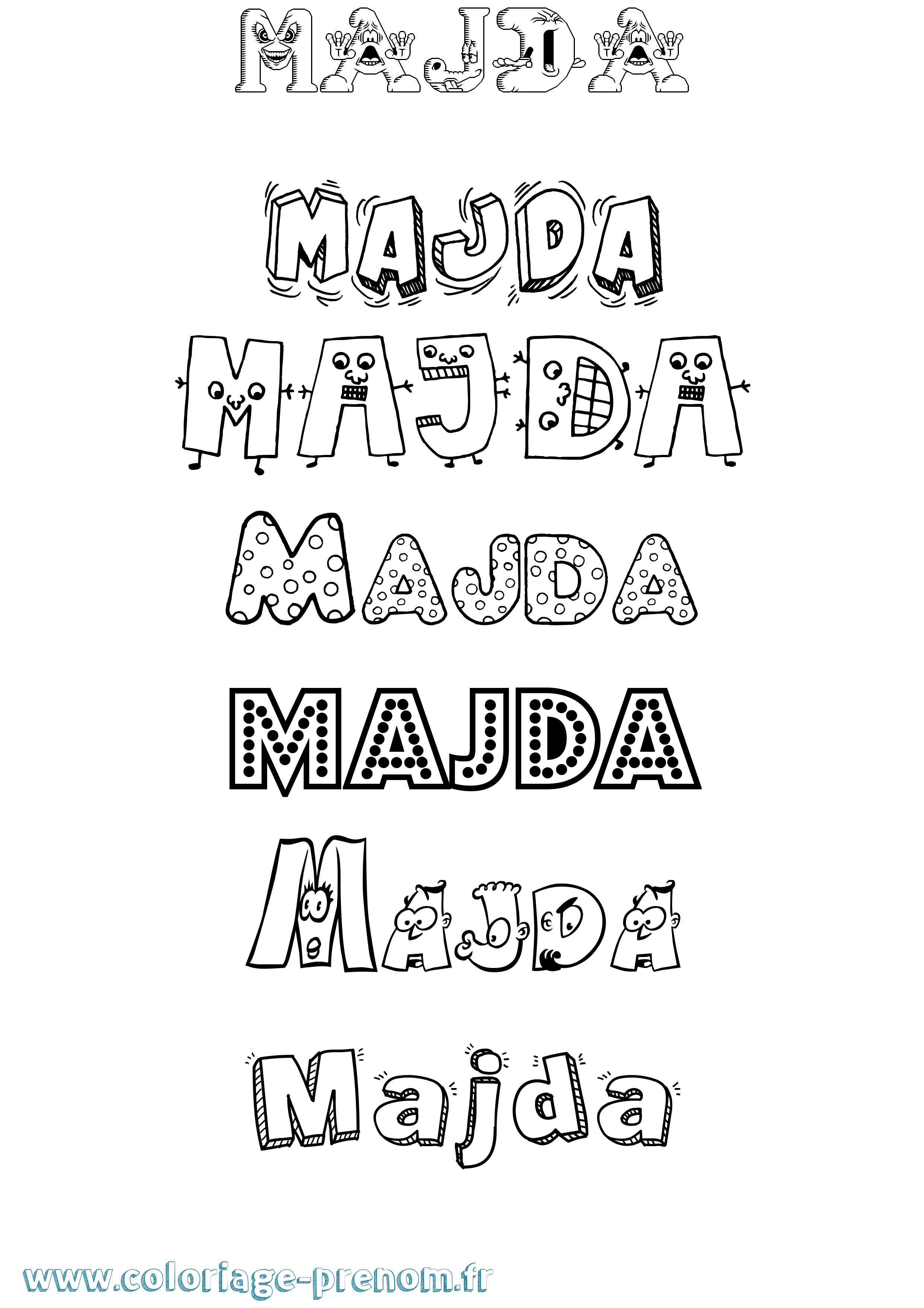 Coloriage Majda Fun Coloriage prénom Majda Fun