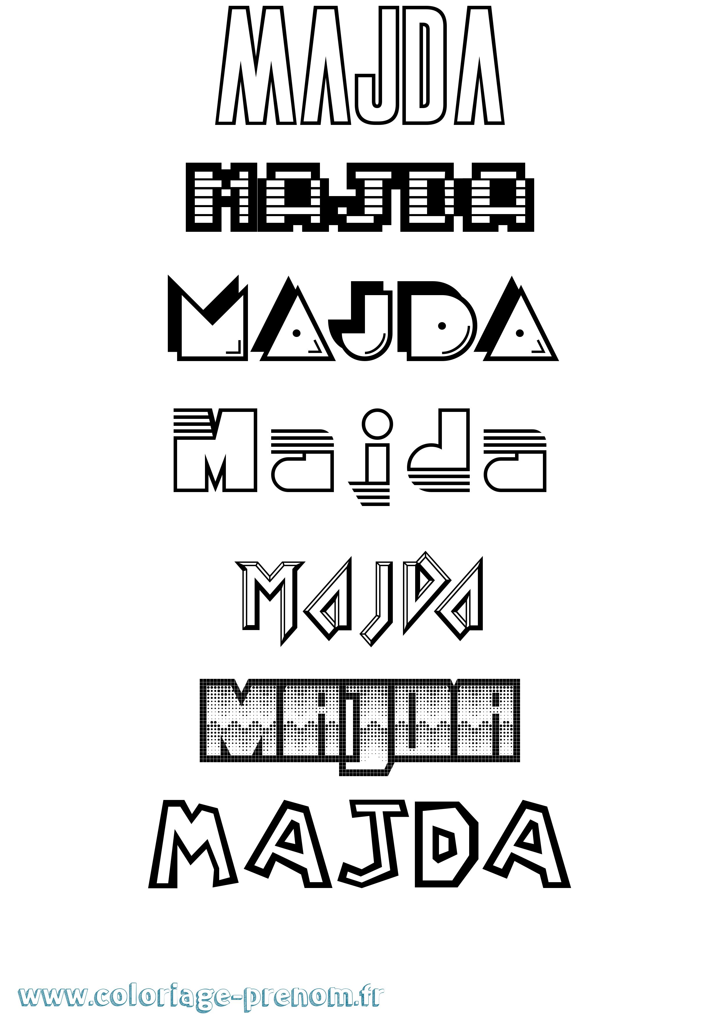 Coloriage Majda Jeux Vidéos Coloriage prénom Majda Jeux Vidéos