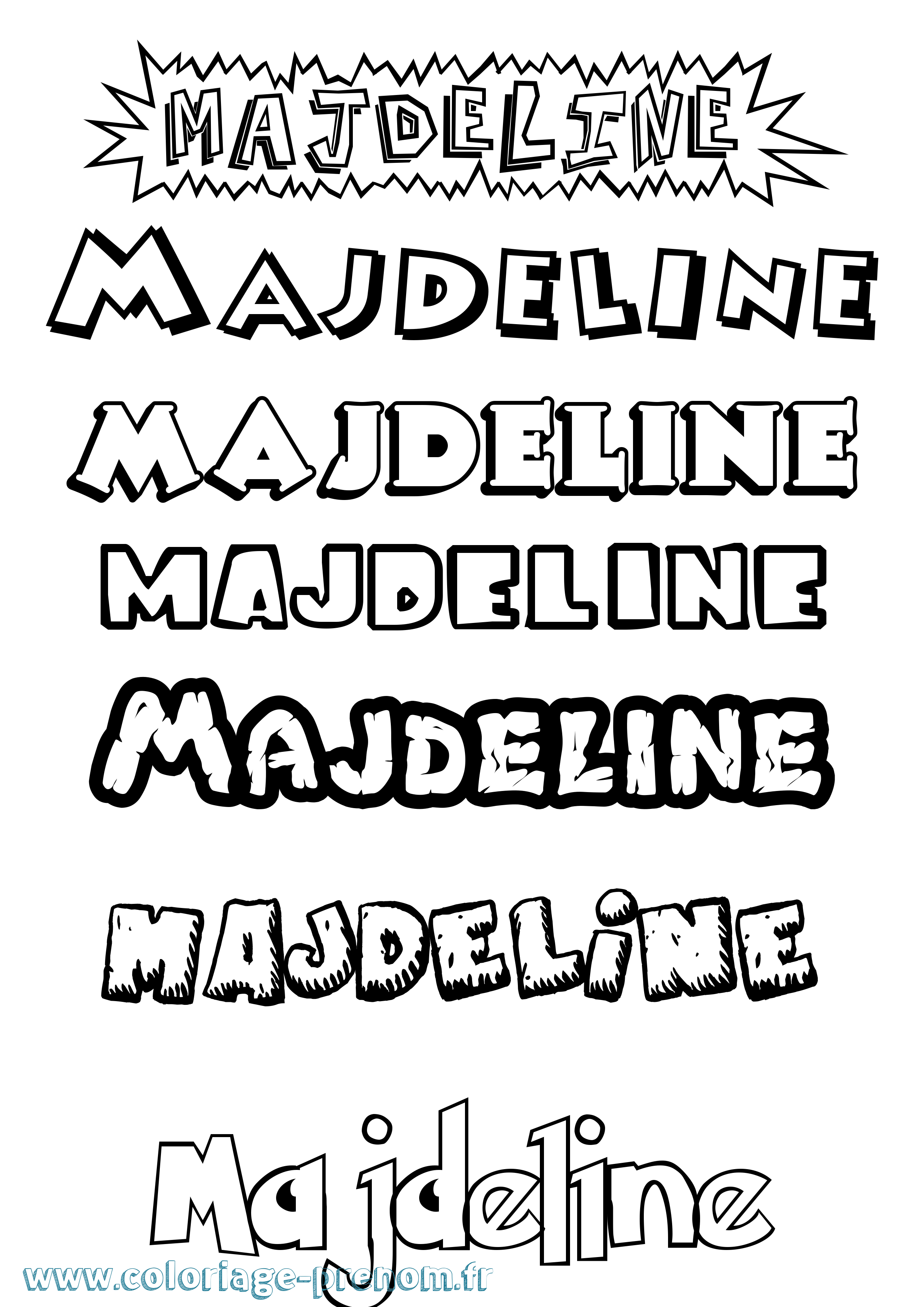 Coloriage prénom Majdeline Dessin Animé