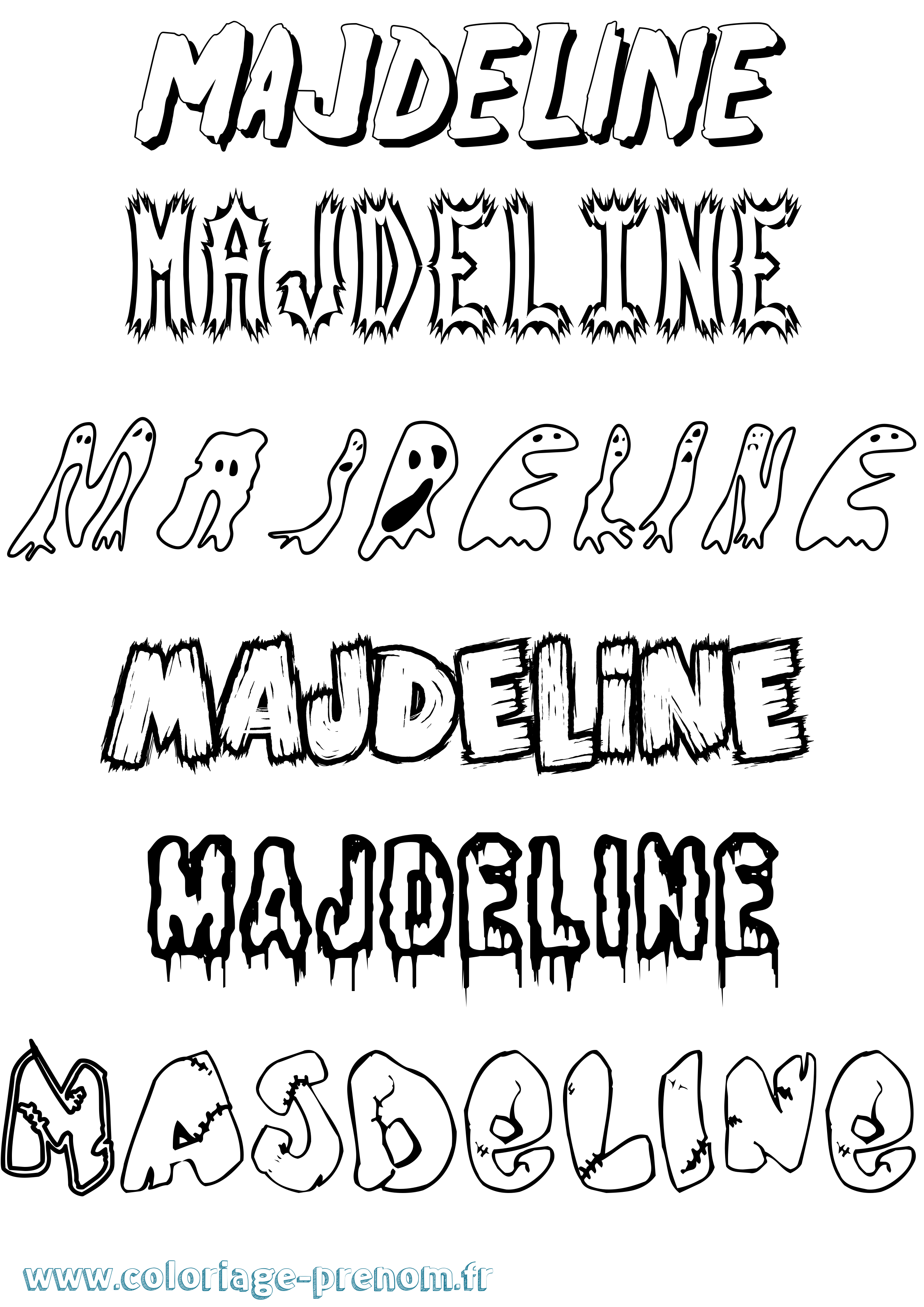 Coloriage prénom Majdeline Frisson