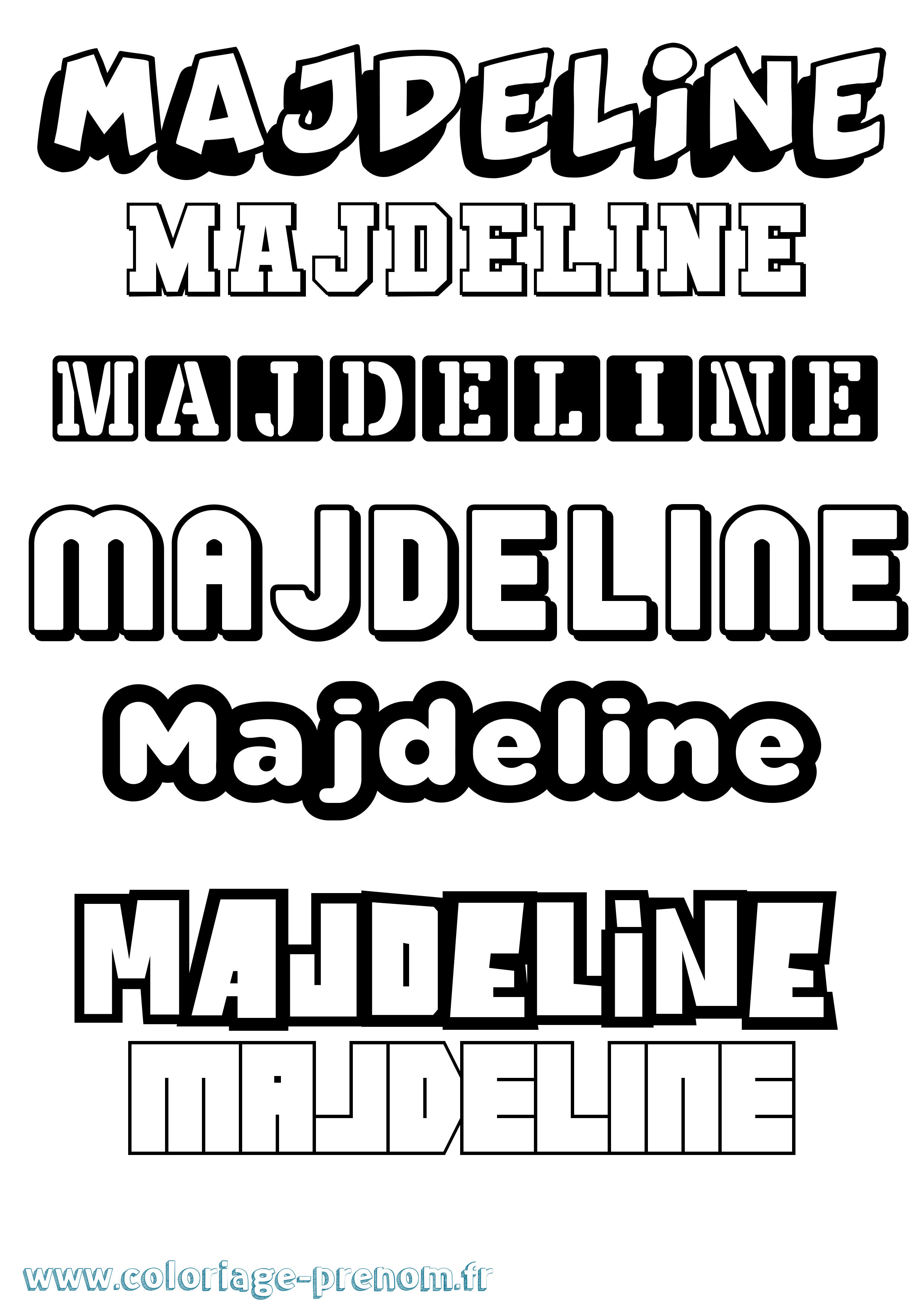 Coloriage prénom Majdeline Simple