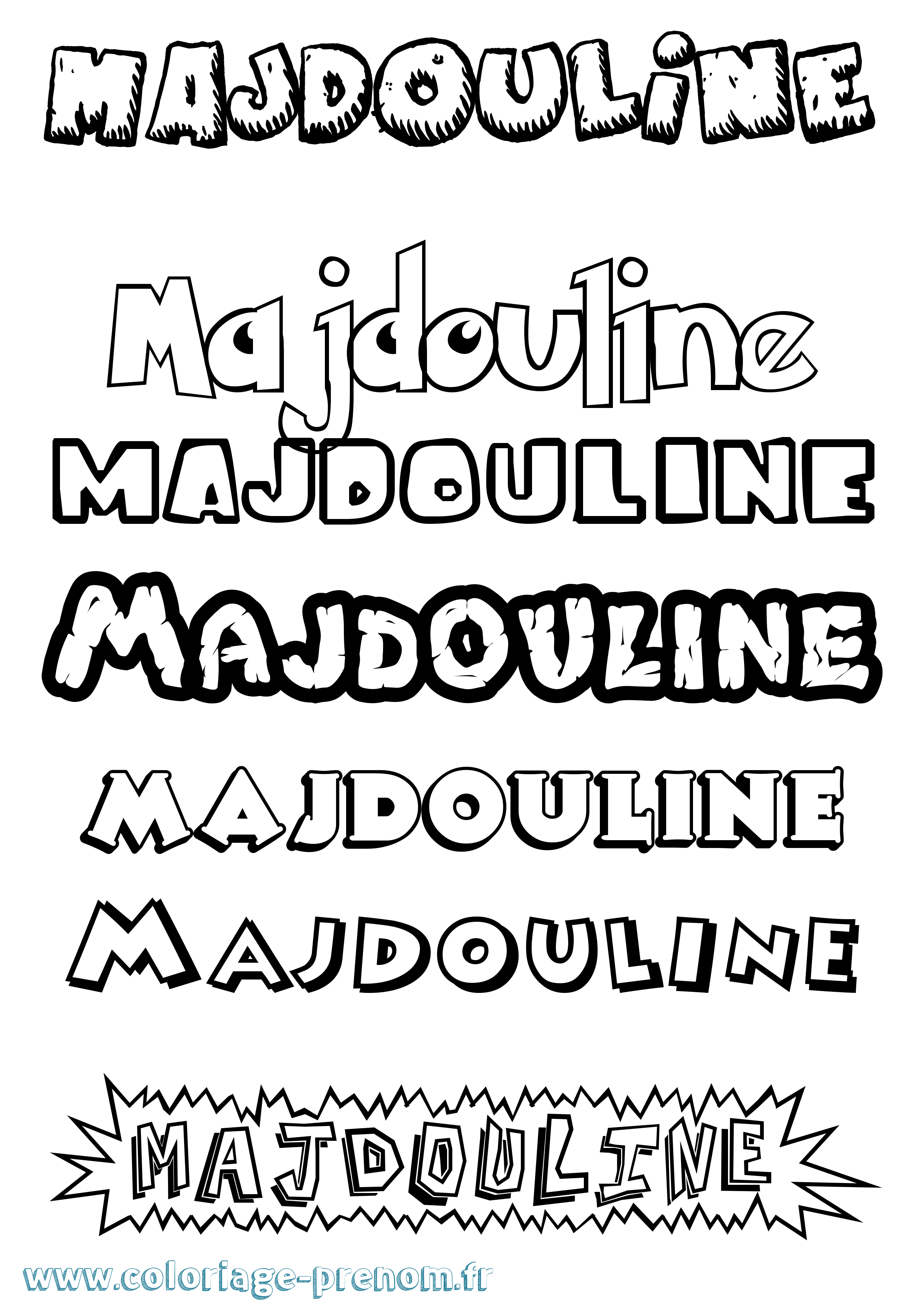 Coloriage prénom Majdouline Dessin Animé