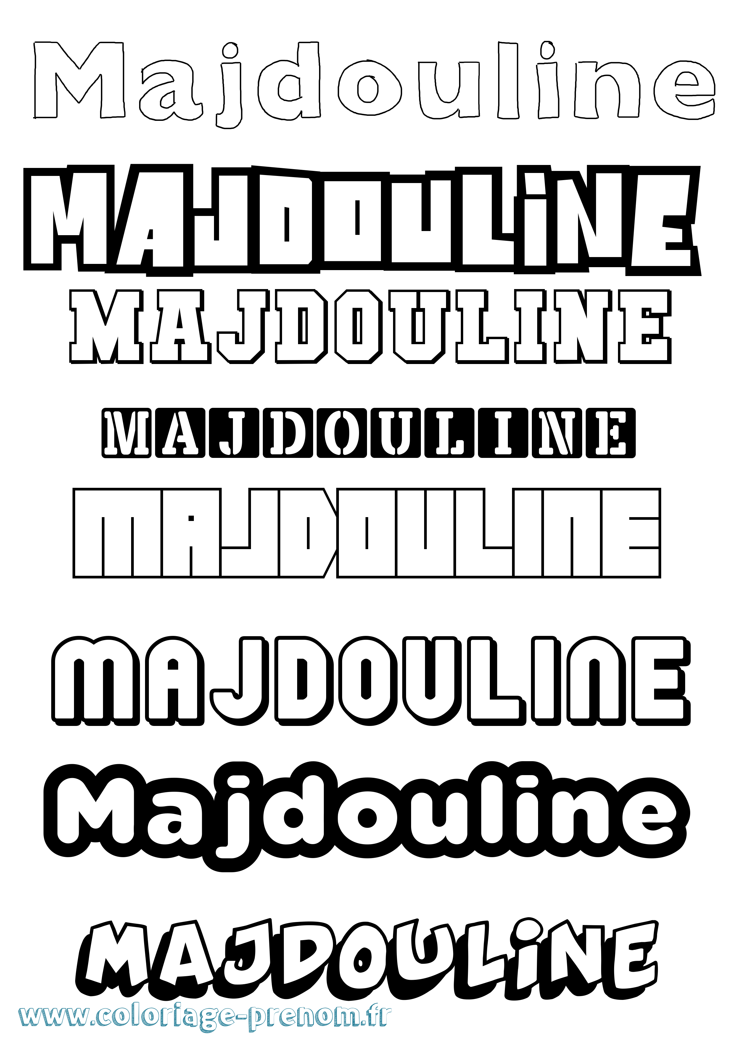 Coloriage Majdouline Simple Coloriage prénom Majdouline Simple