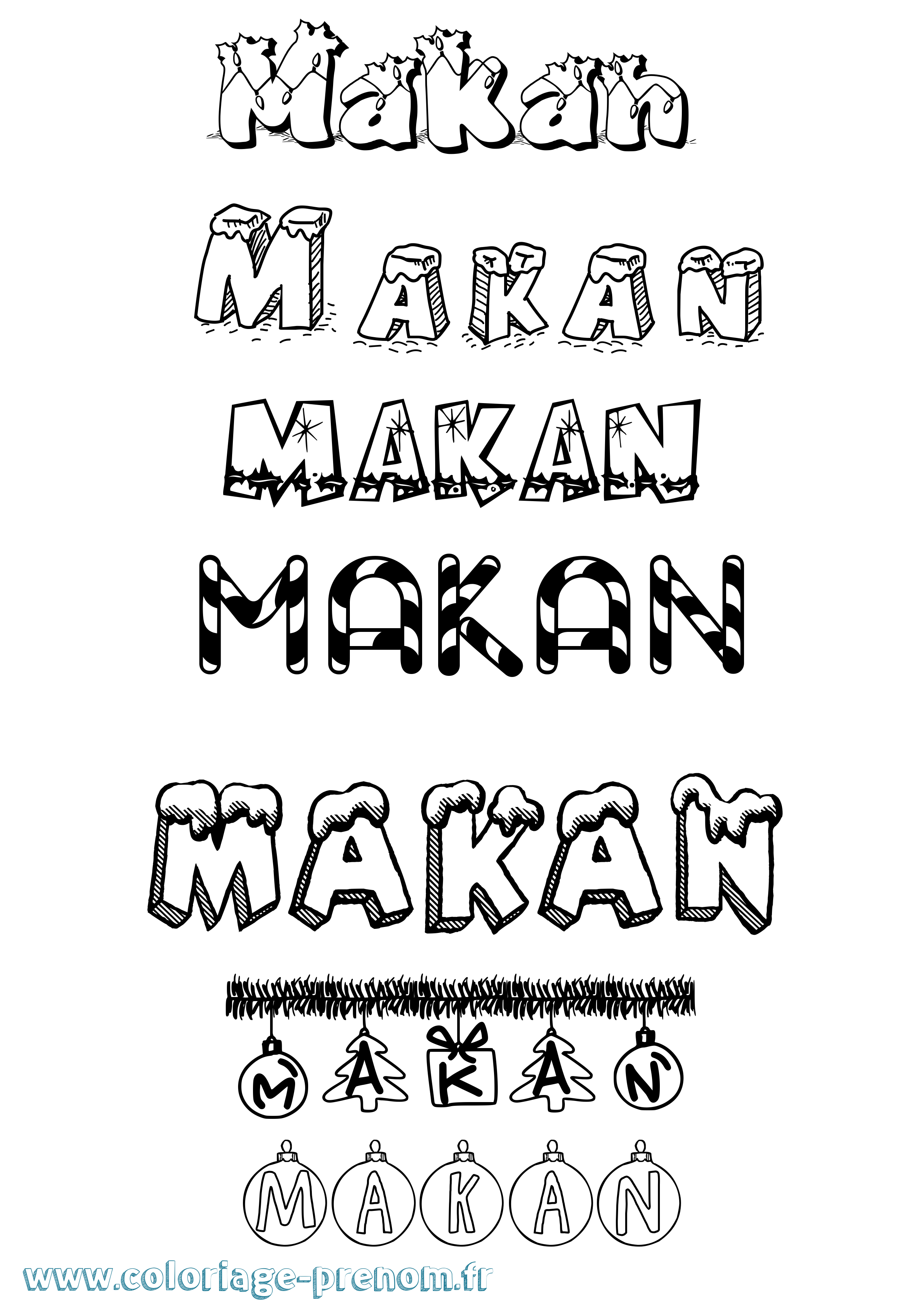 Coloriage prénom Makan
