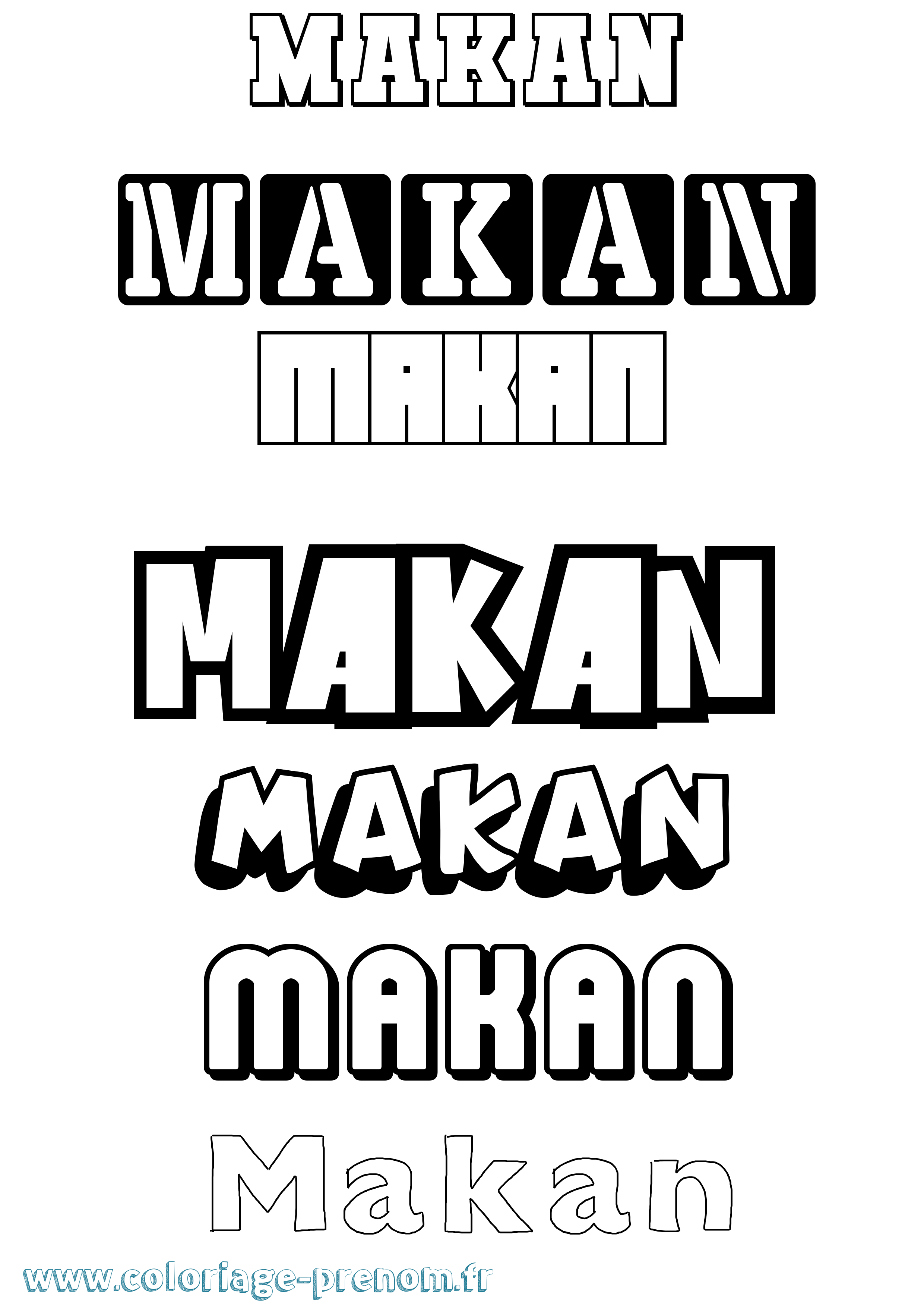 Coloriage prénom Makan