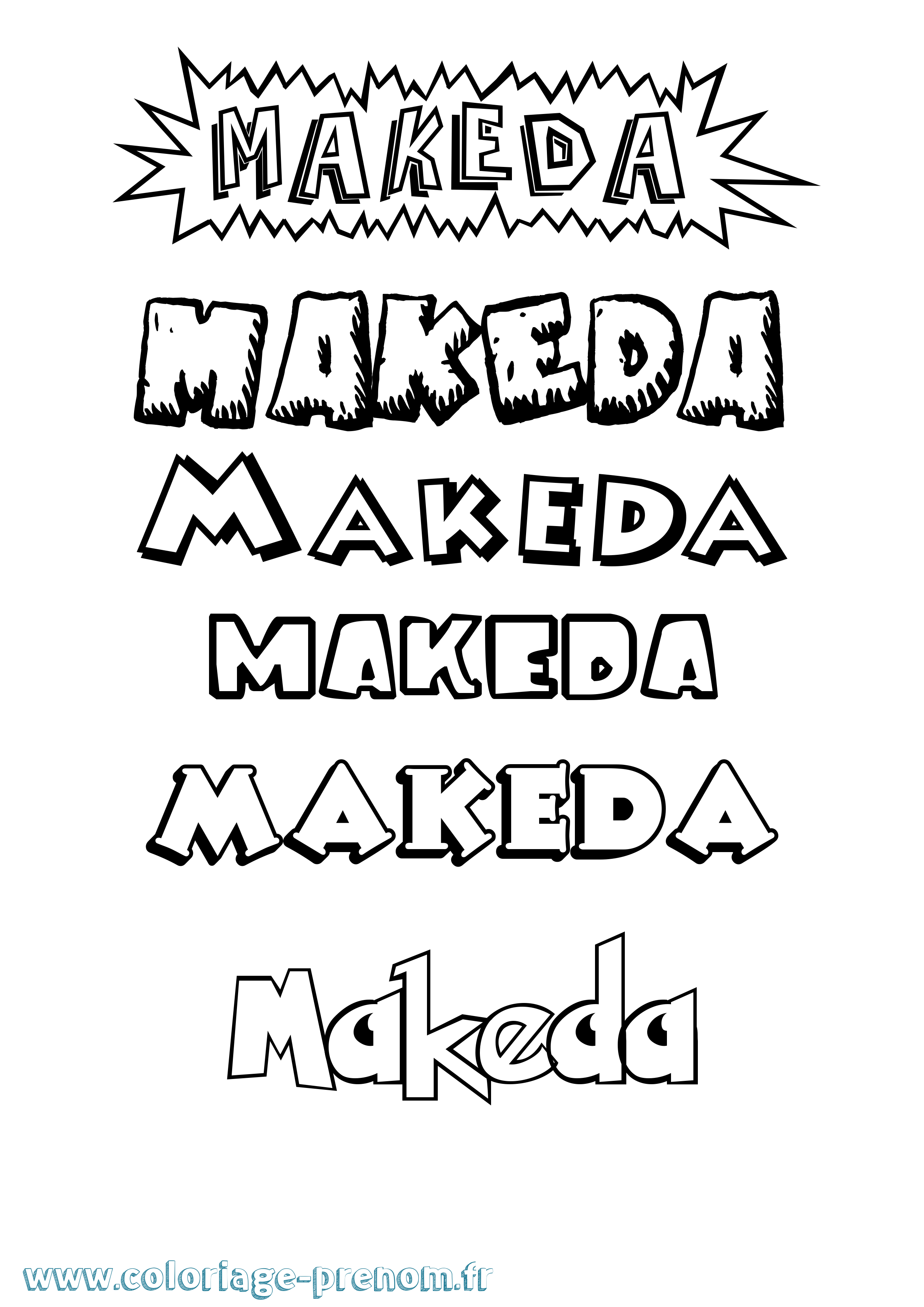 Coloriage Makeda Dessin Animé Coloriage prénom Makeda Dessin Animé