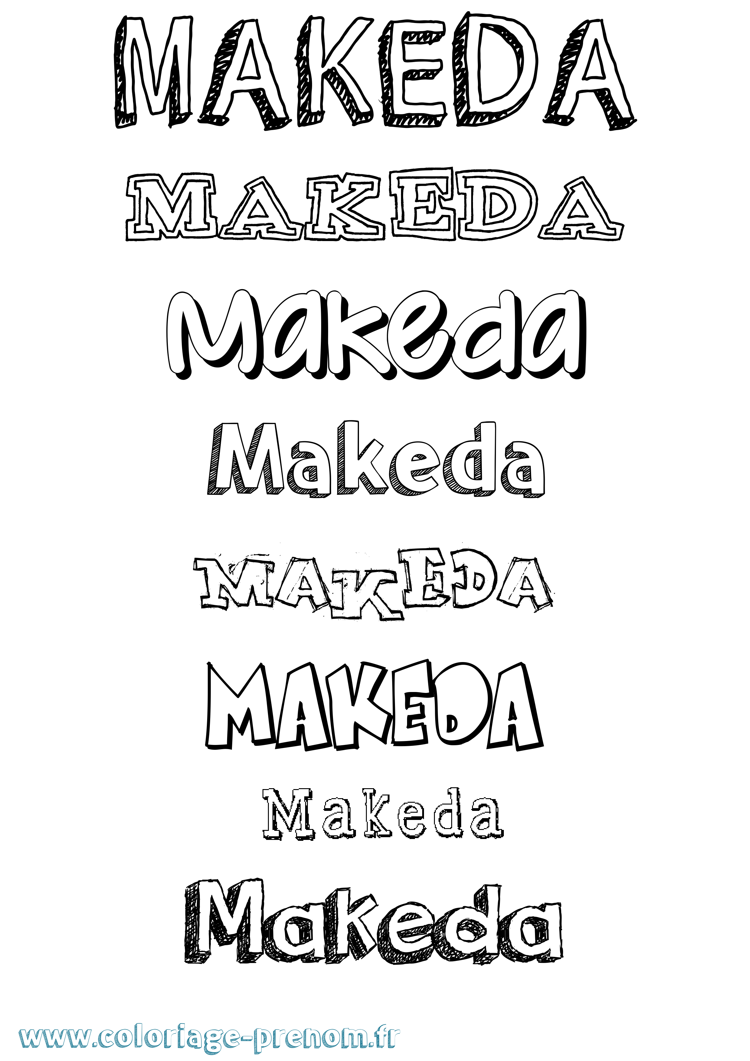 Coloriage Makeda Dessiné Coloriage prénom Makeda Dessiné
