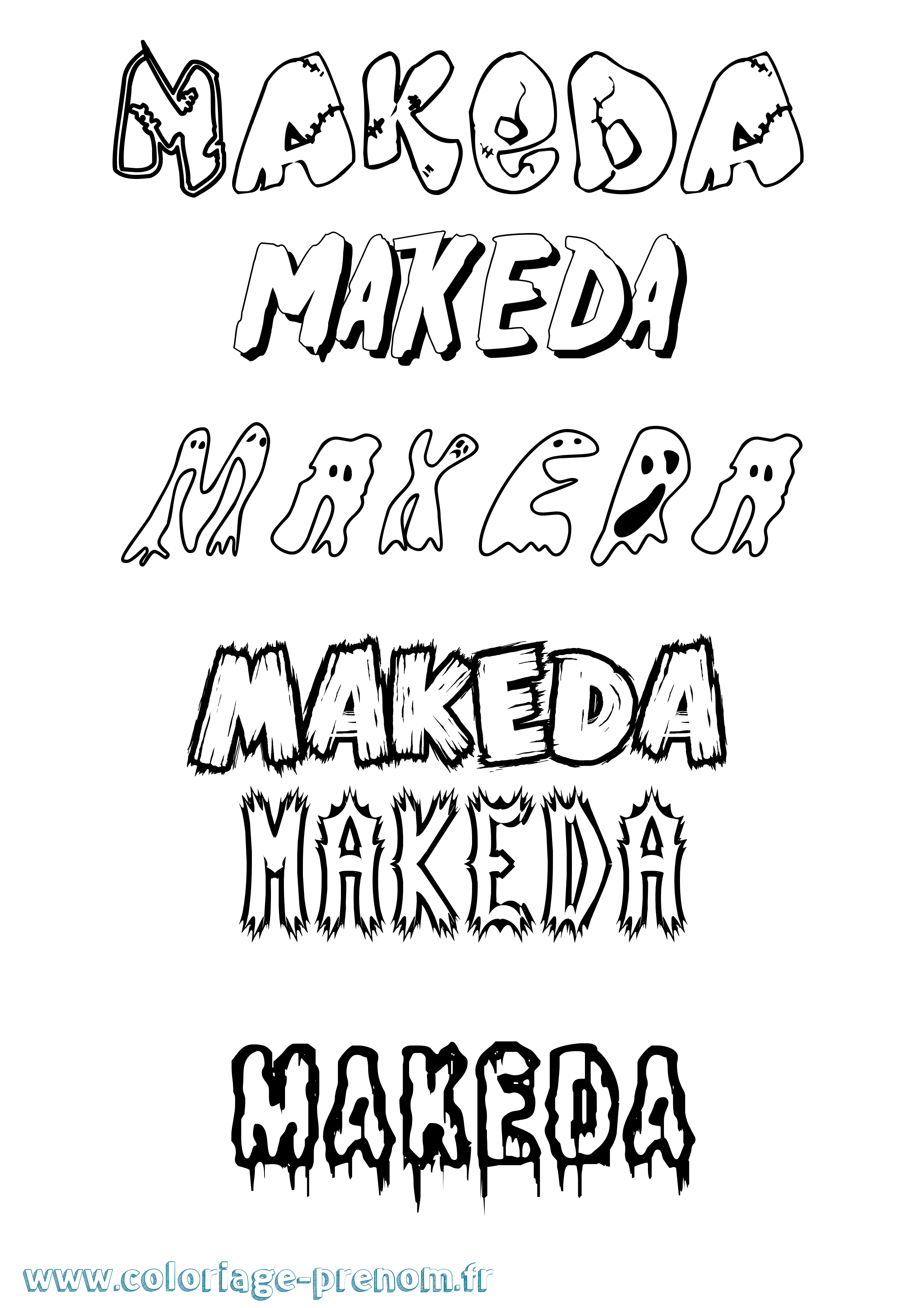 Coloriage Makeda Frisson Coloriage prénom Makeda Frisson