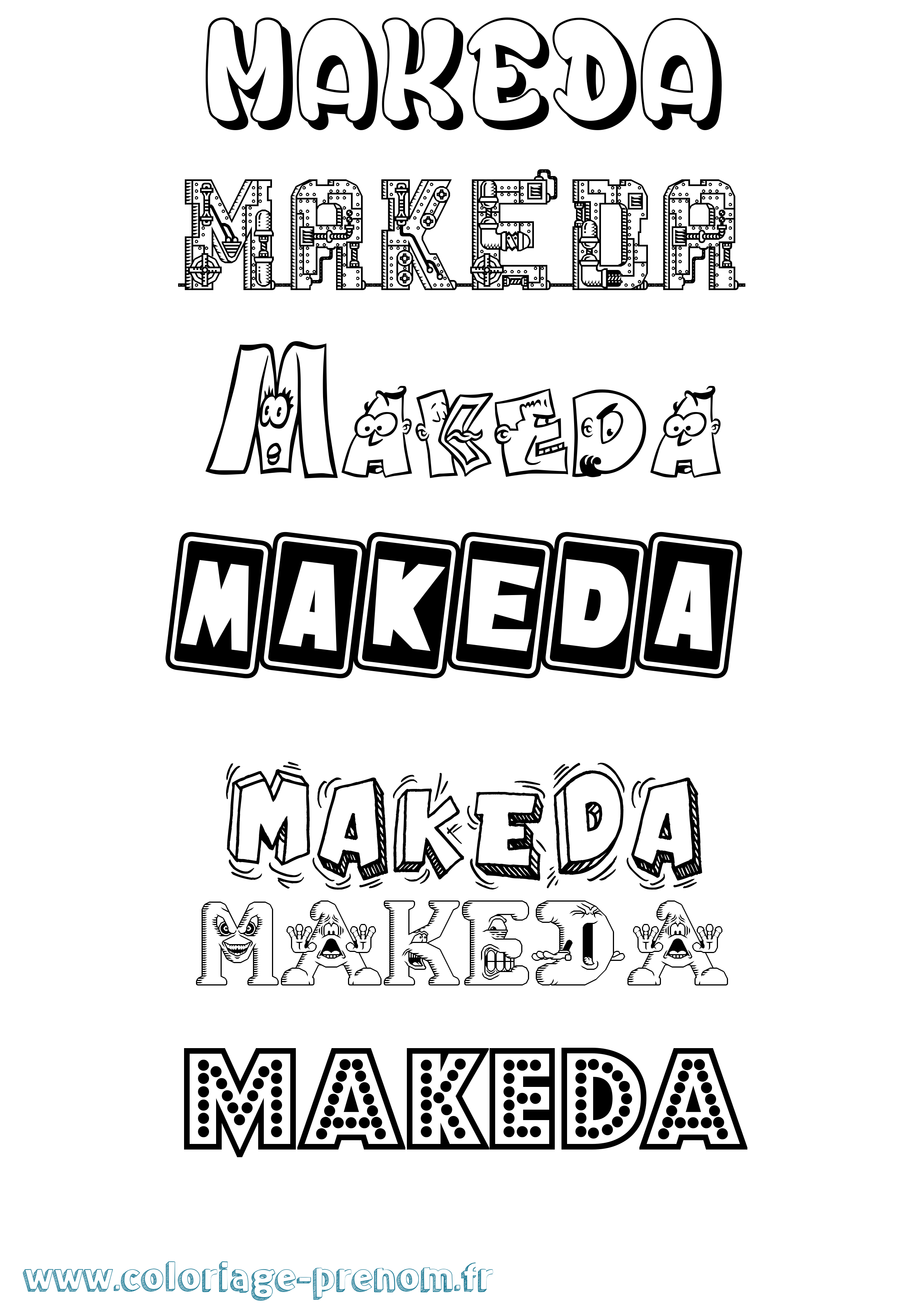 Coloriage Makeda Fun Coloriage prénom Makeda Fun
