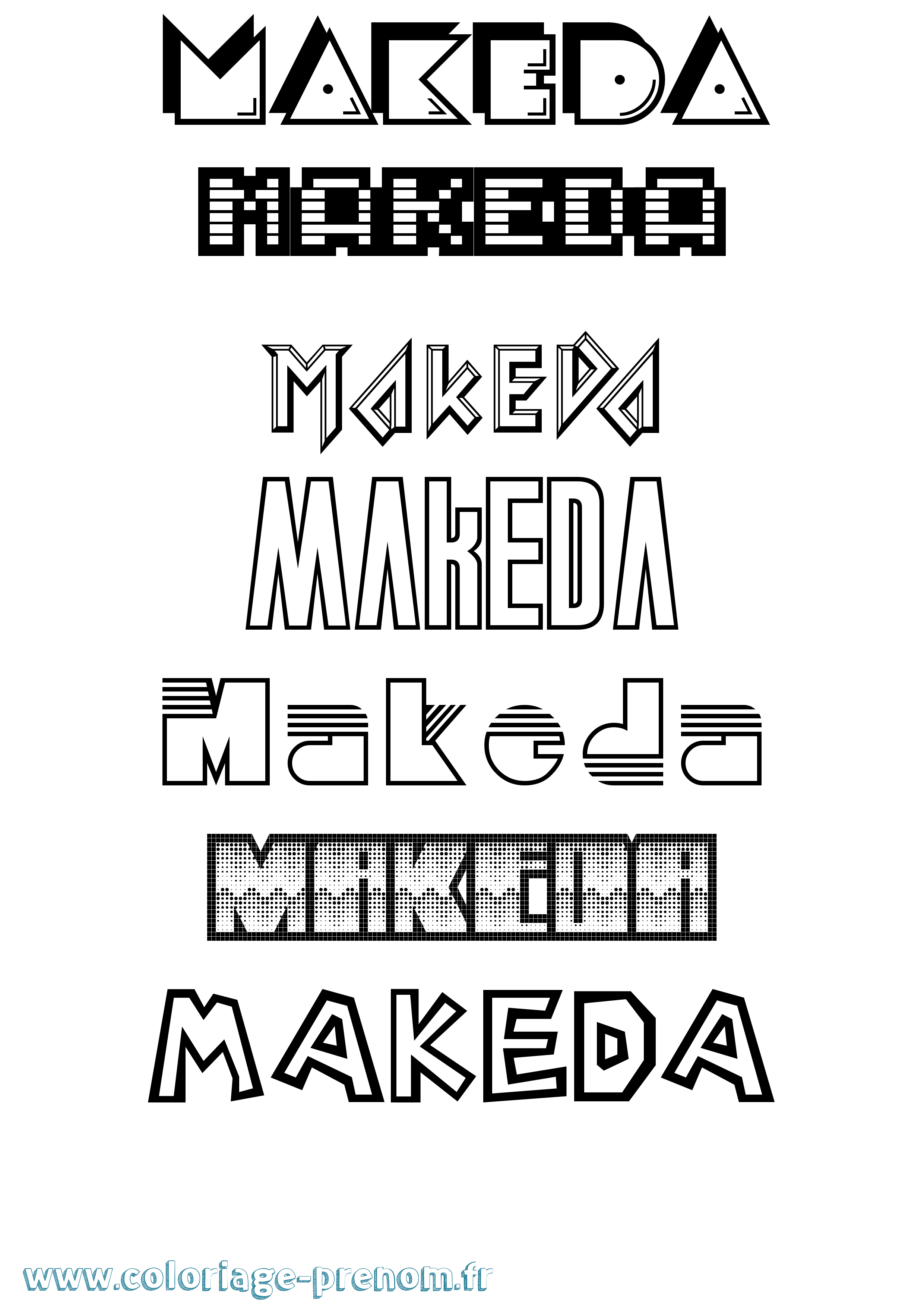 Coloriage Makeda Jeux Vidéos Coloriage prénom Makeda Jeux Vidéos