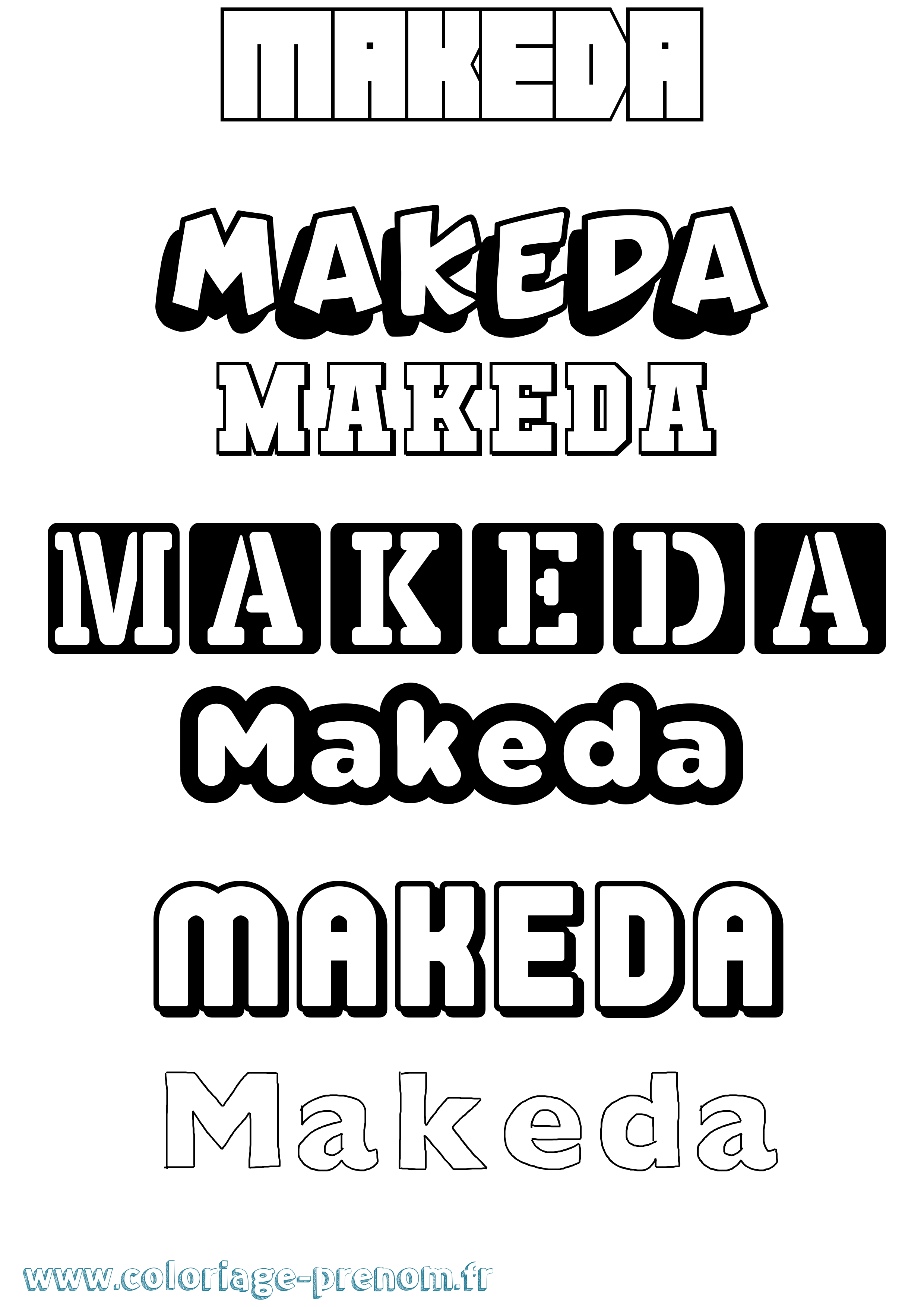 Coloriage Makeda Simple Coloriage prénom Makeda Simple