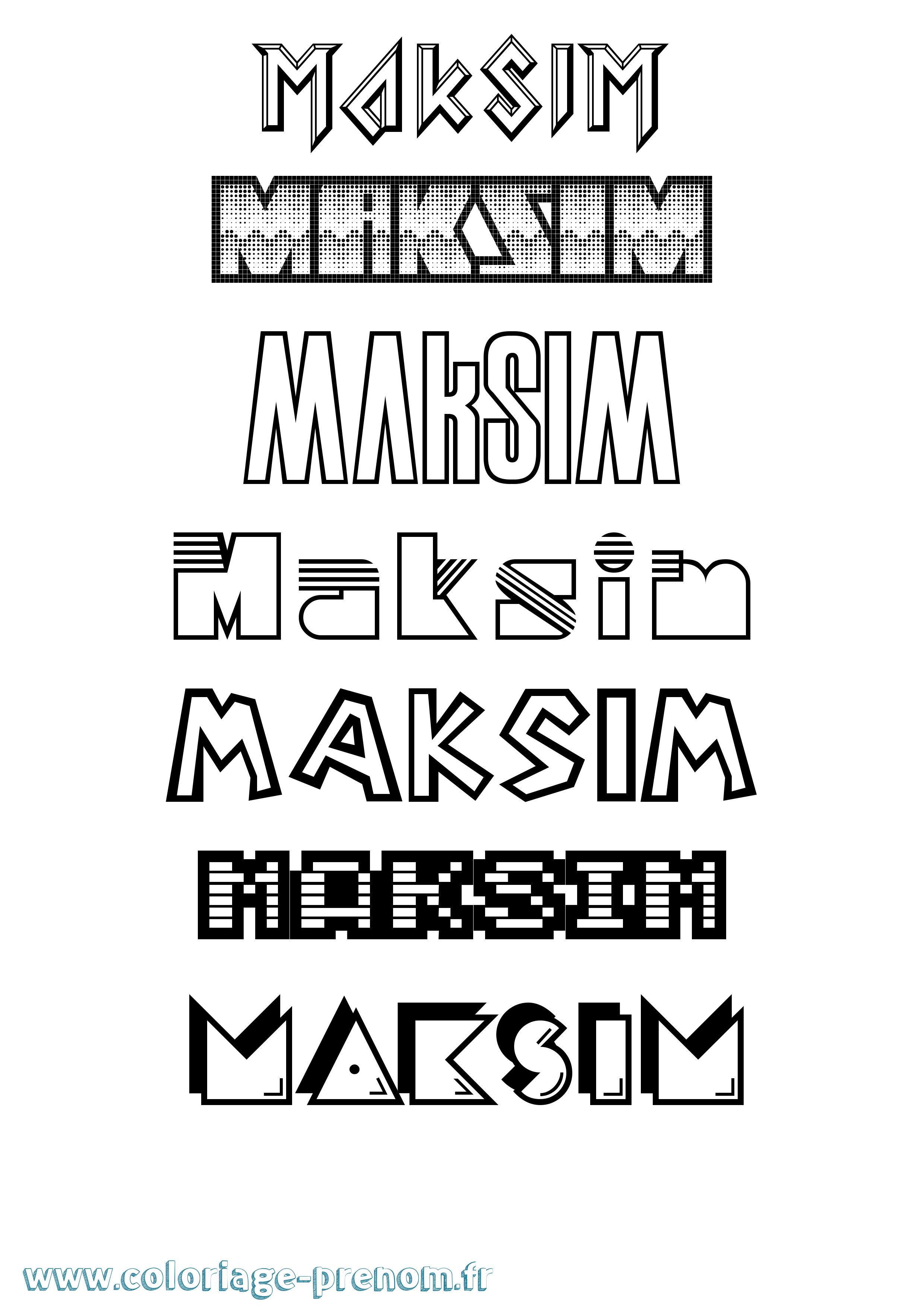 Coloriage prénom Maksim