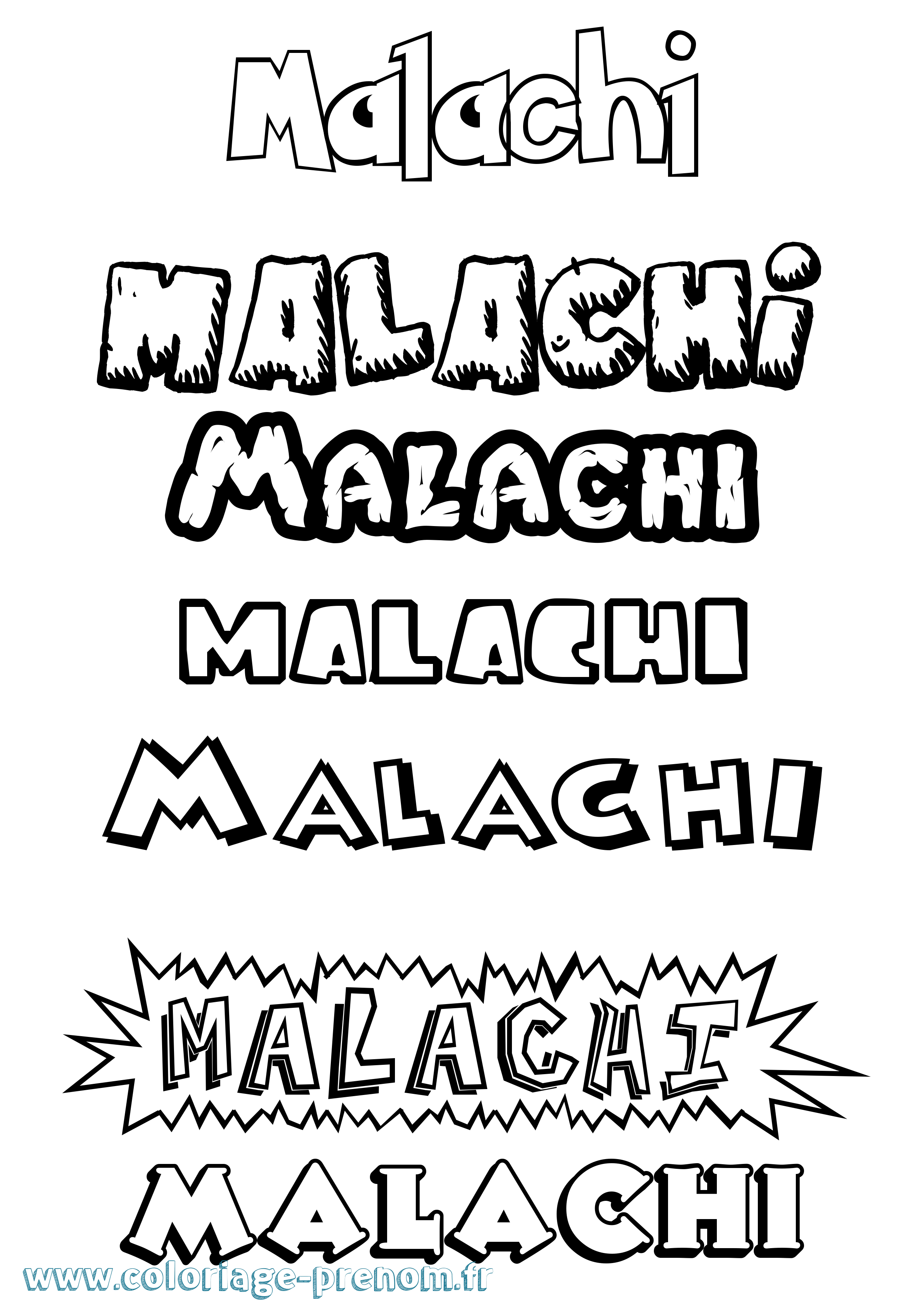 Coloriage Malachi Dessin Animé Coloriage prénom Malachi Dessin Animé