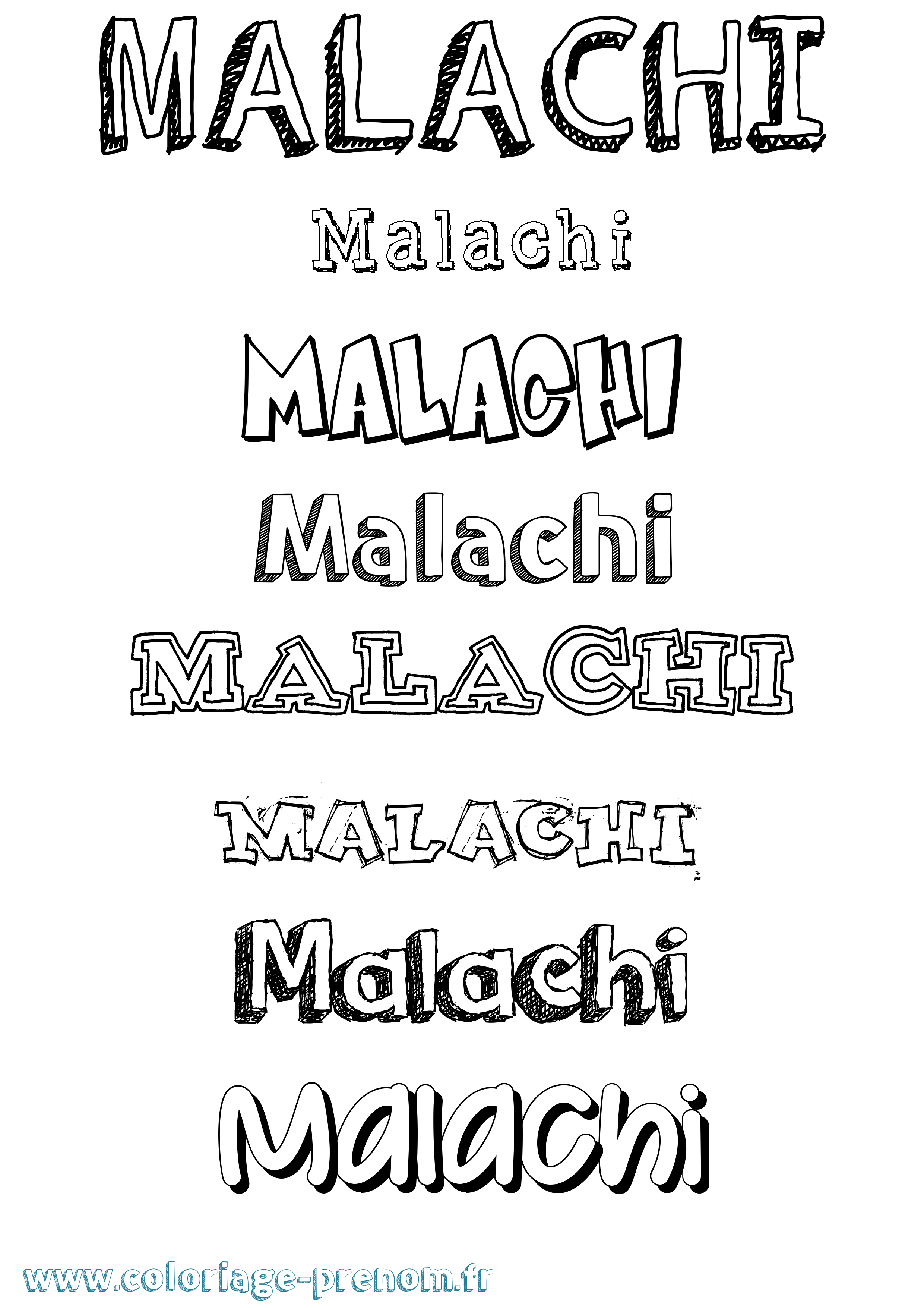 Coloriage Malachi Dessiné Coloriage prénom Malachi Dessiné