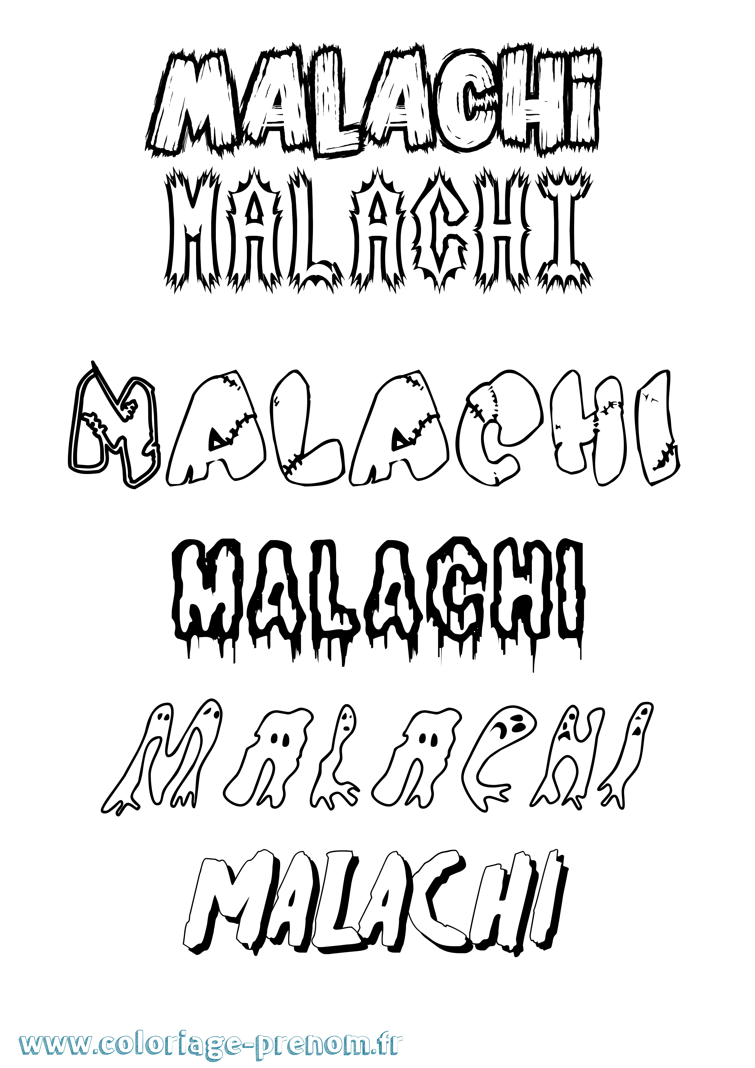 Coloriage Malachi Frisson Coloriage prénom Malachi Frisson