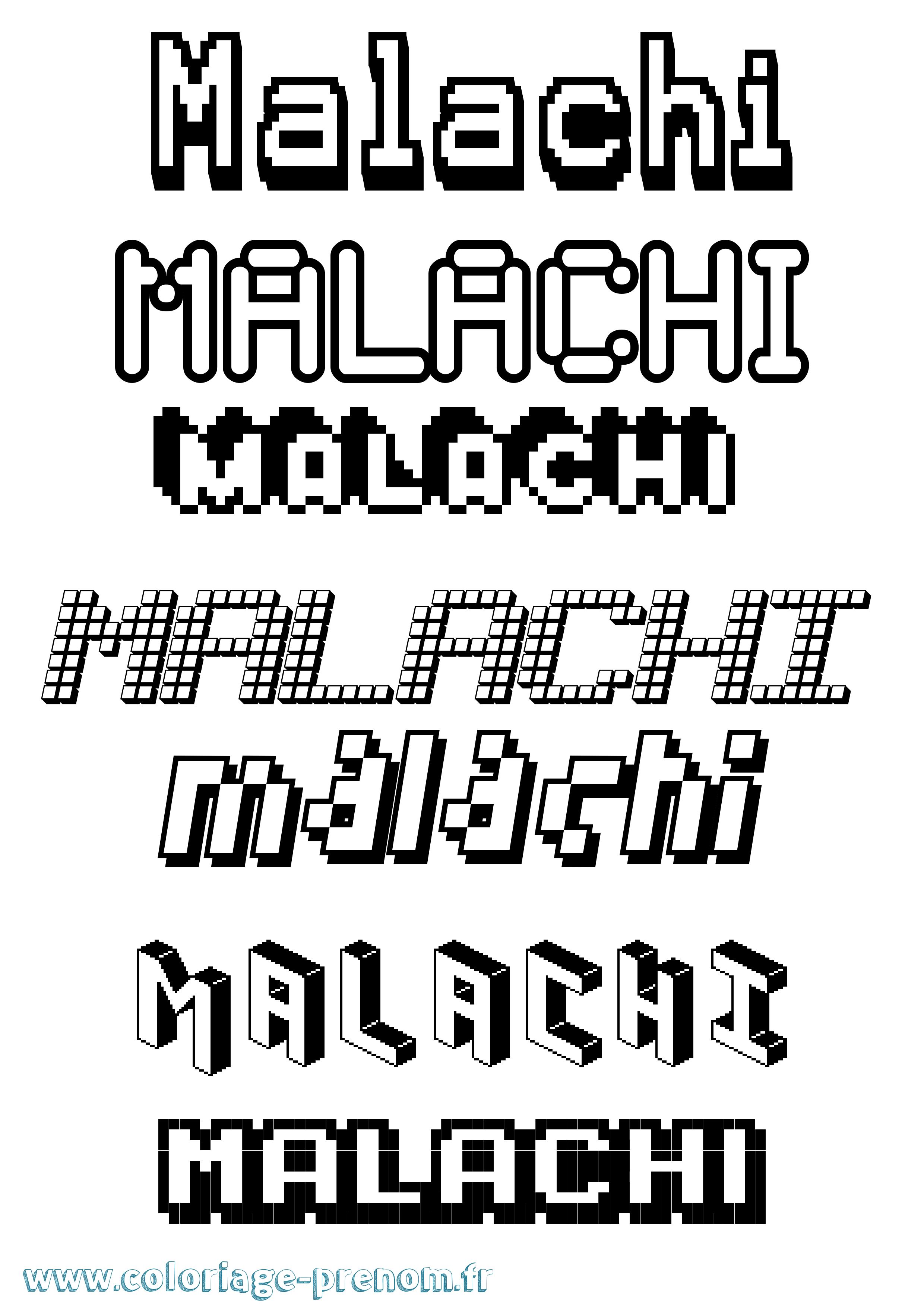 Coloriage Malachi Pixel Coloriage prénom Malachi Pixel