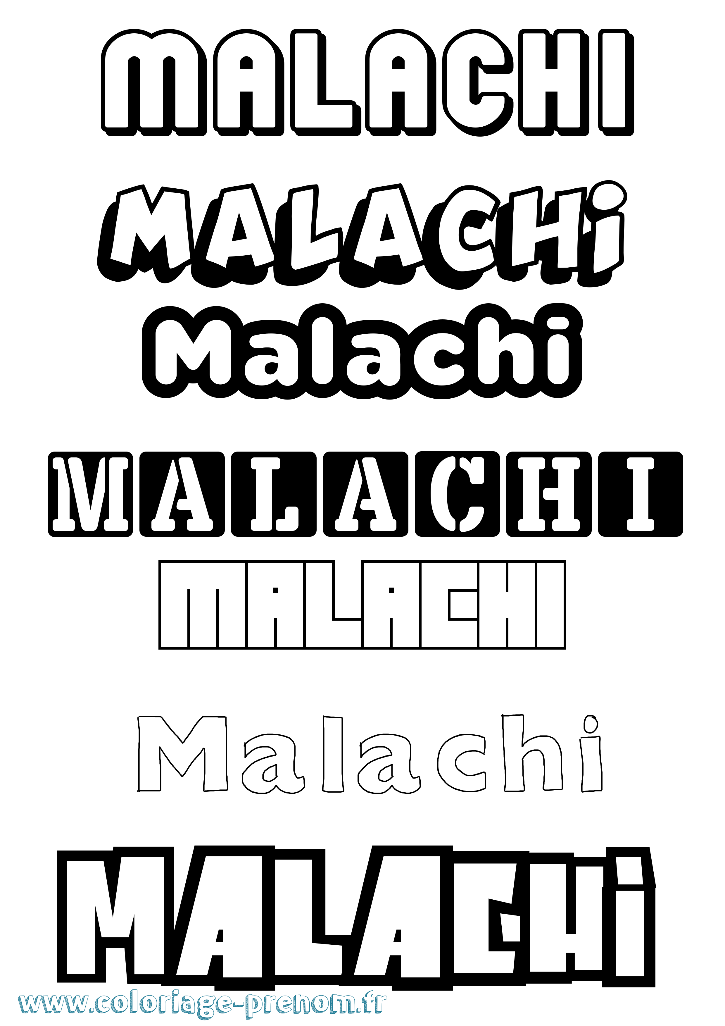 Coloriage Malachi Simple Coloriage prénom Malachi Simple