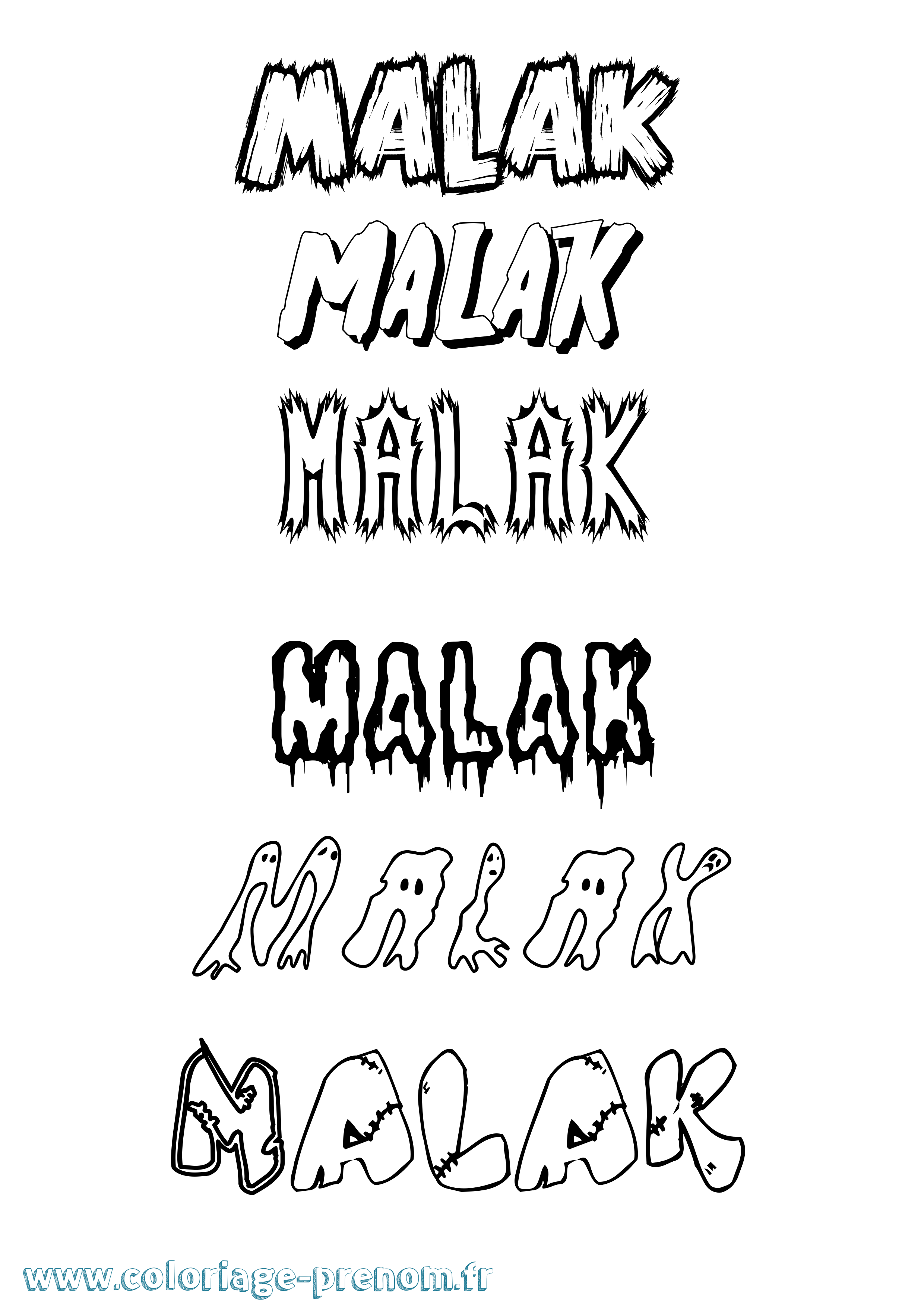 Coloriage prénom Malak