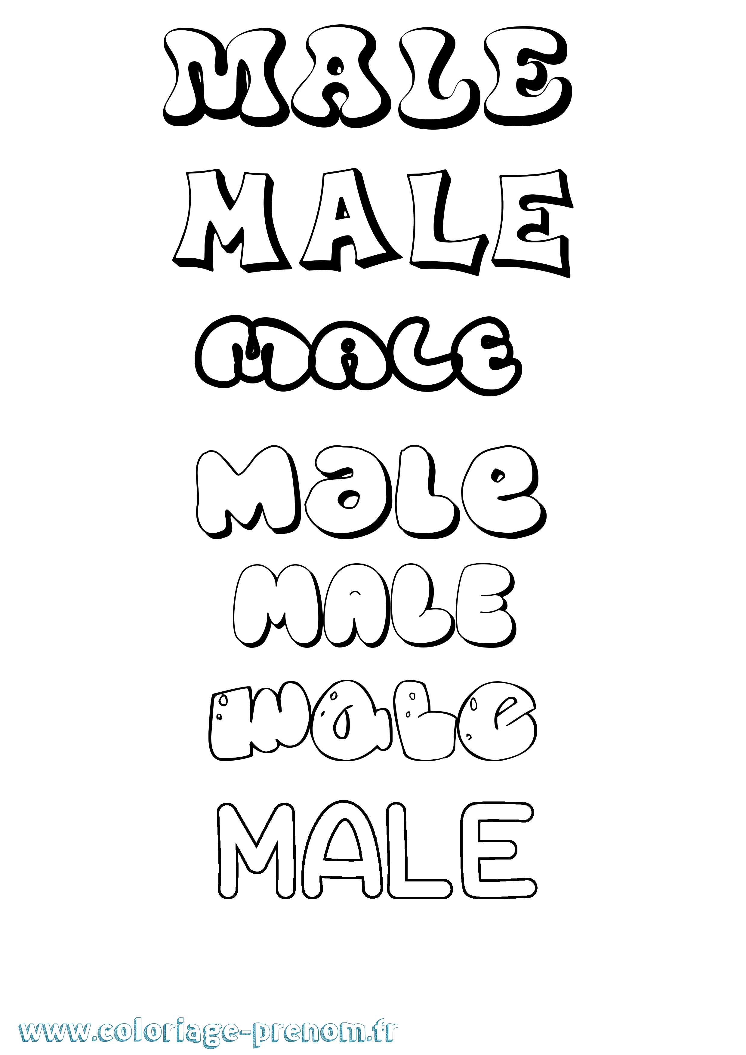 Coloriage prénom Male Bubble