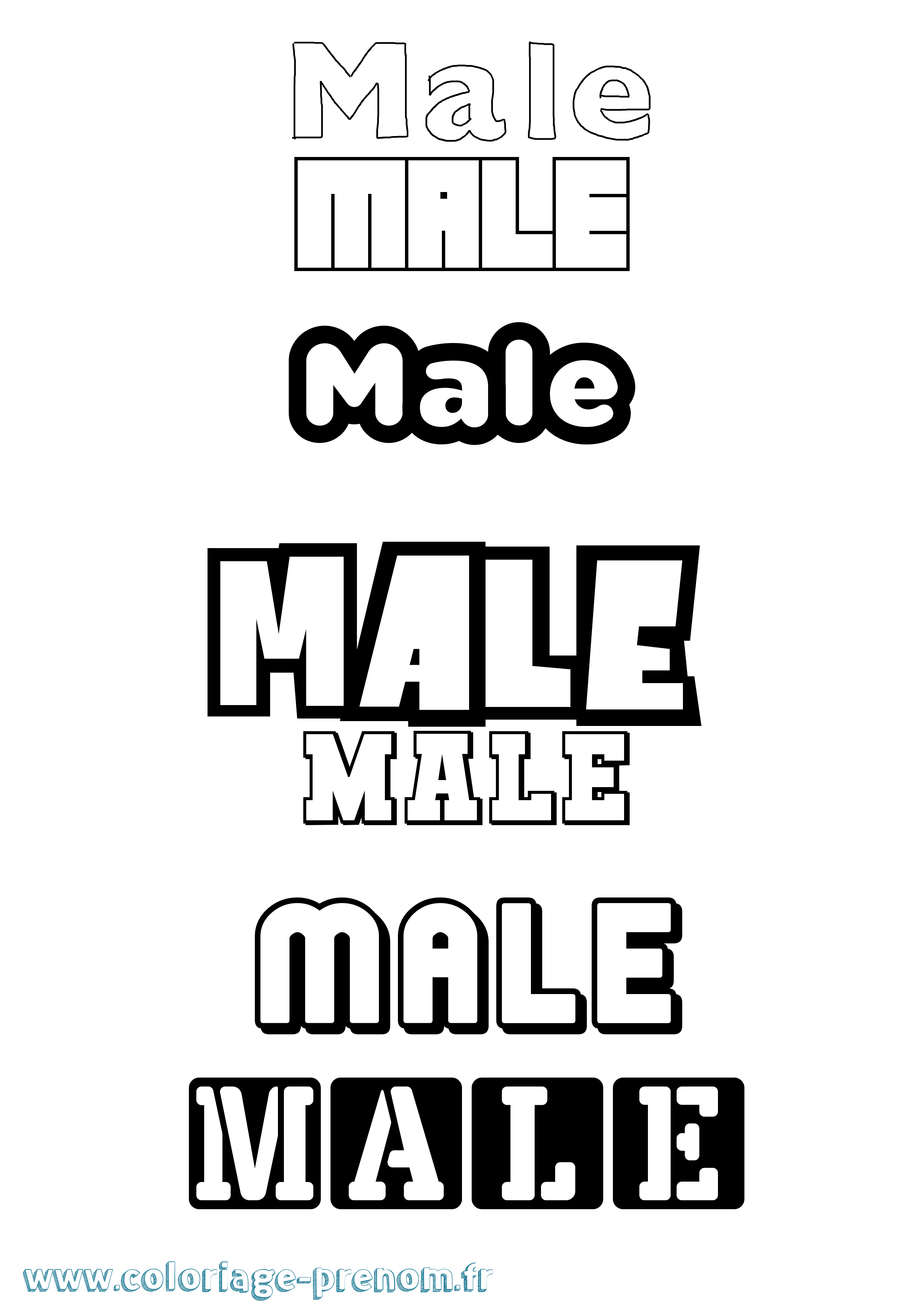 Coloriage prénom Male Simple
