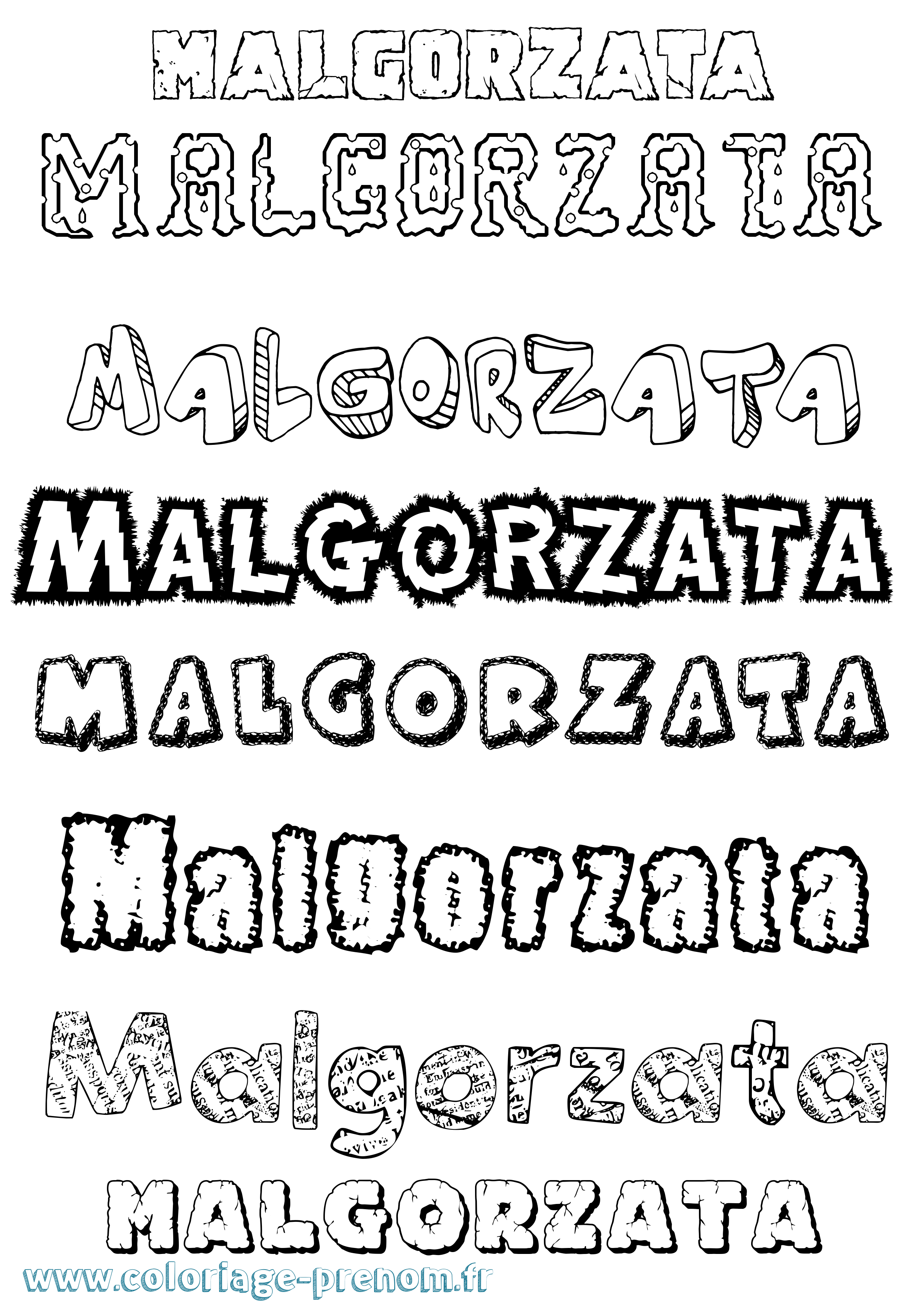 Coloriage prénom Malgorzata Destructuré