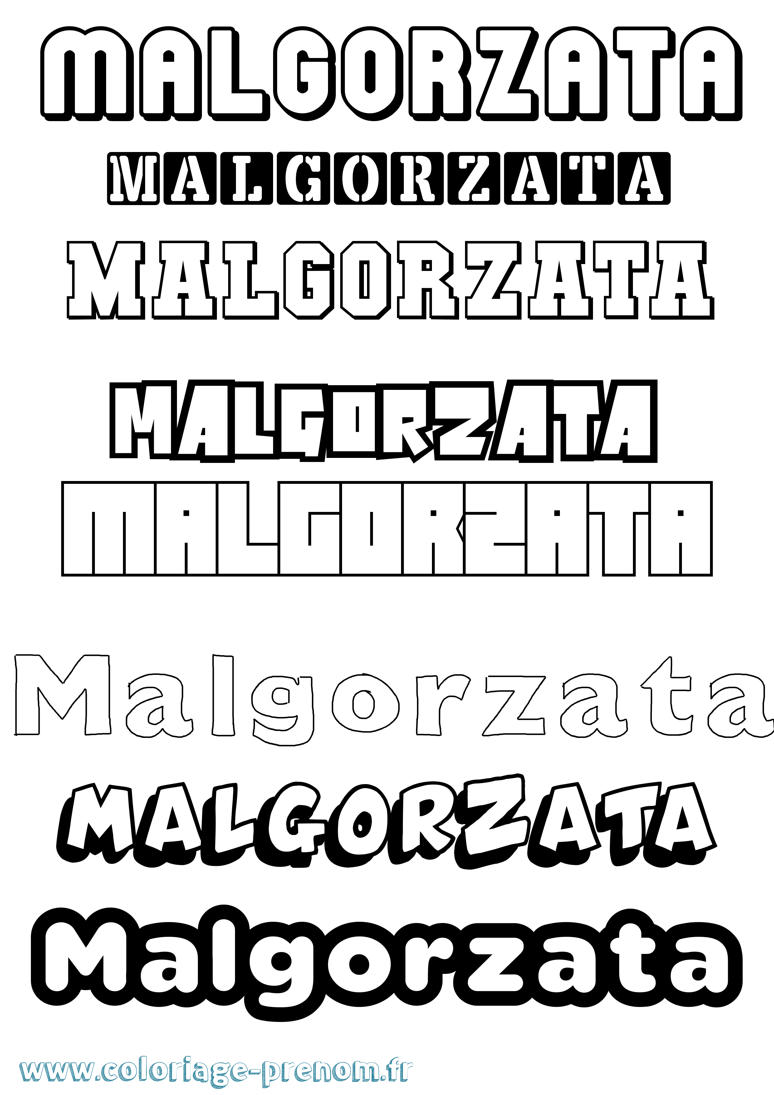 Coloriage prénom Malgorzata Simple