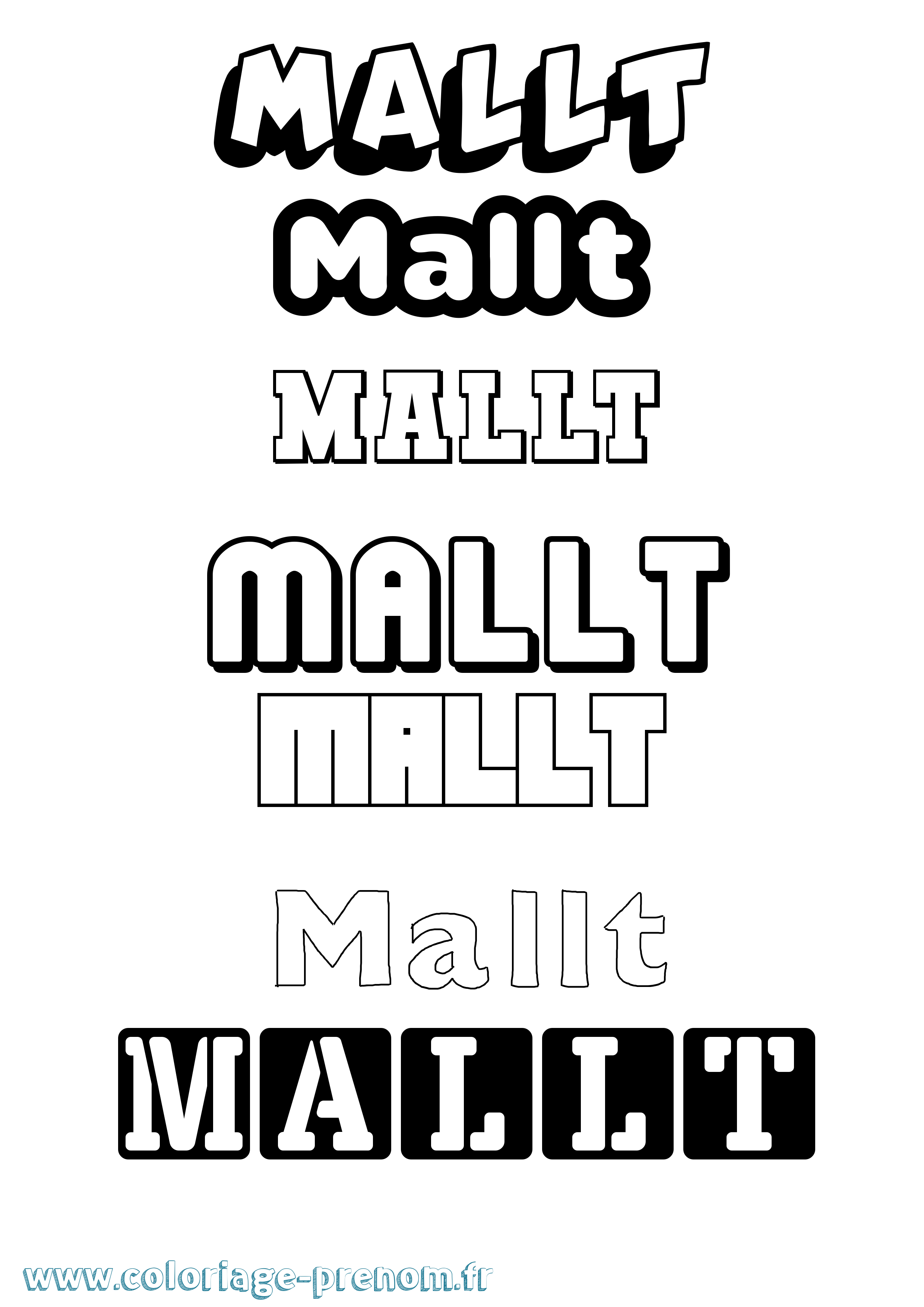Coloriage prénom Mallt Simple