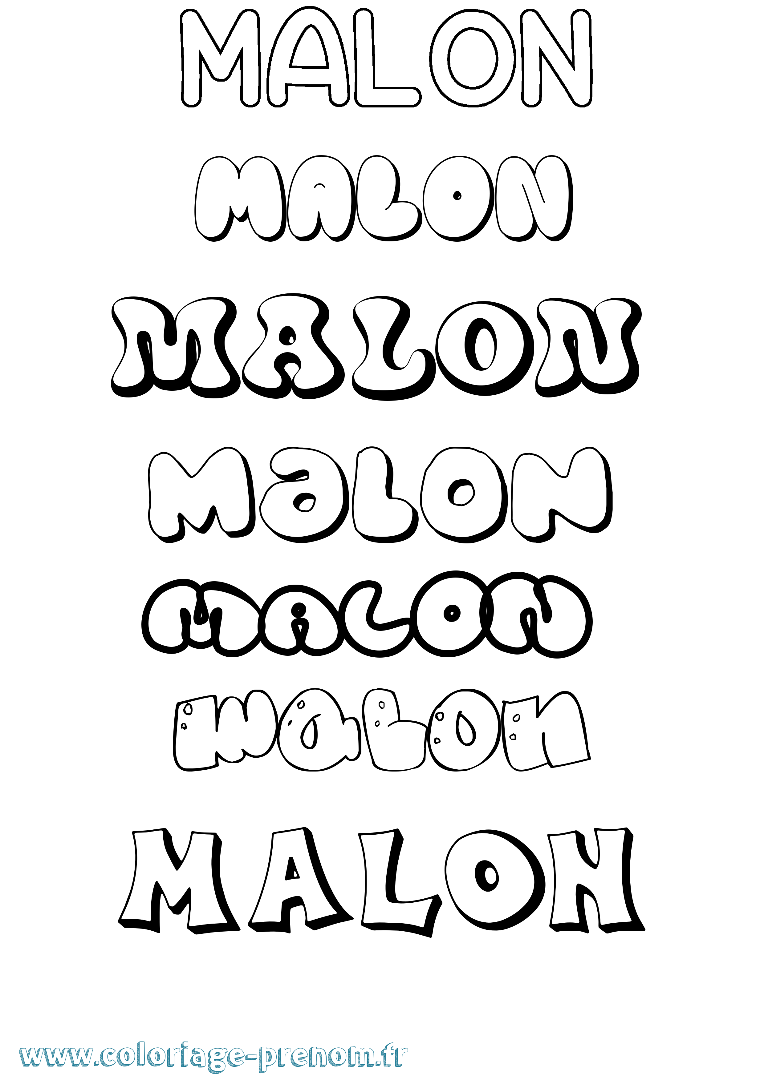 Coloriage Malon Bubble Coloriage prénom Malon Bubble
