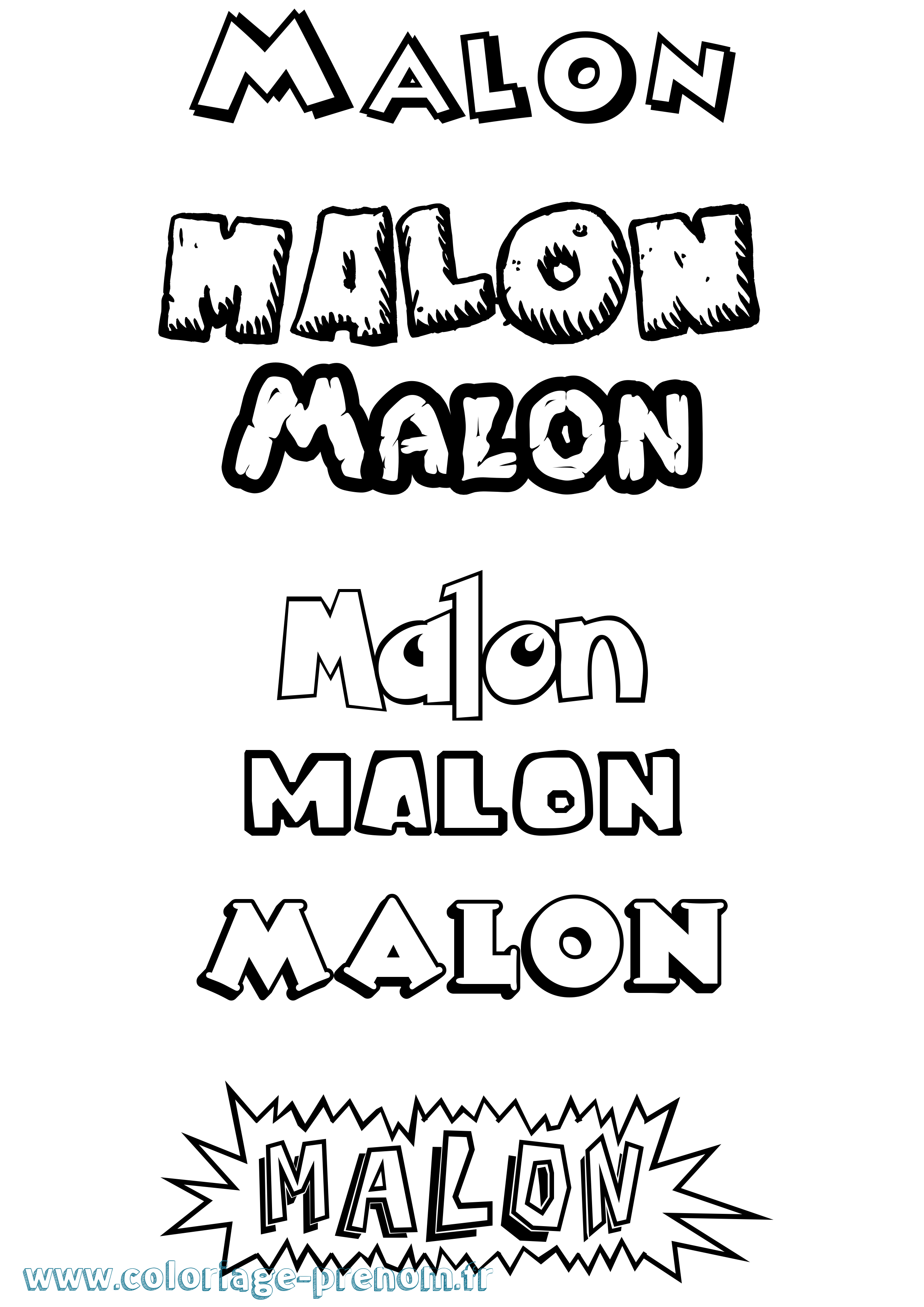 Coloriage Malon Dessin Animé Coloriage prénom Malon Dessin Animé