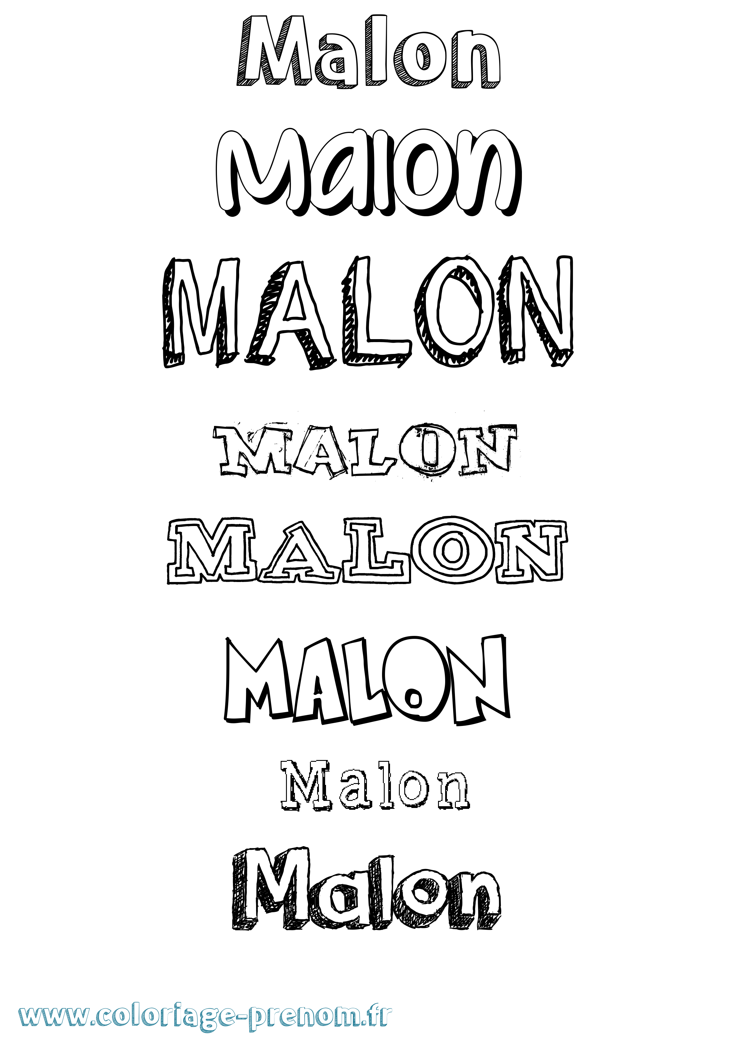 Coloriage Malon Dessiné Coloriage prénom Malon Dessiné