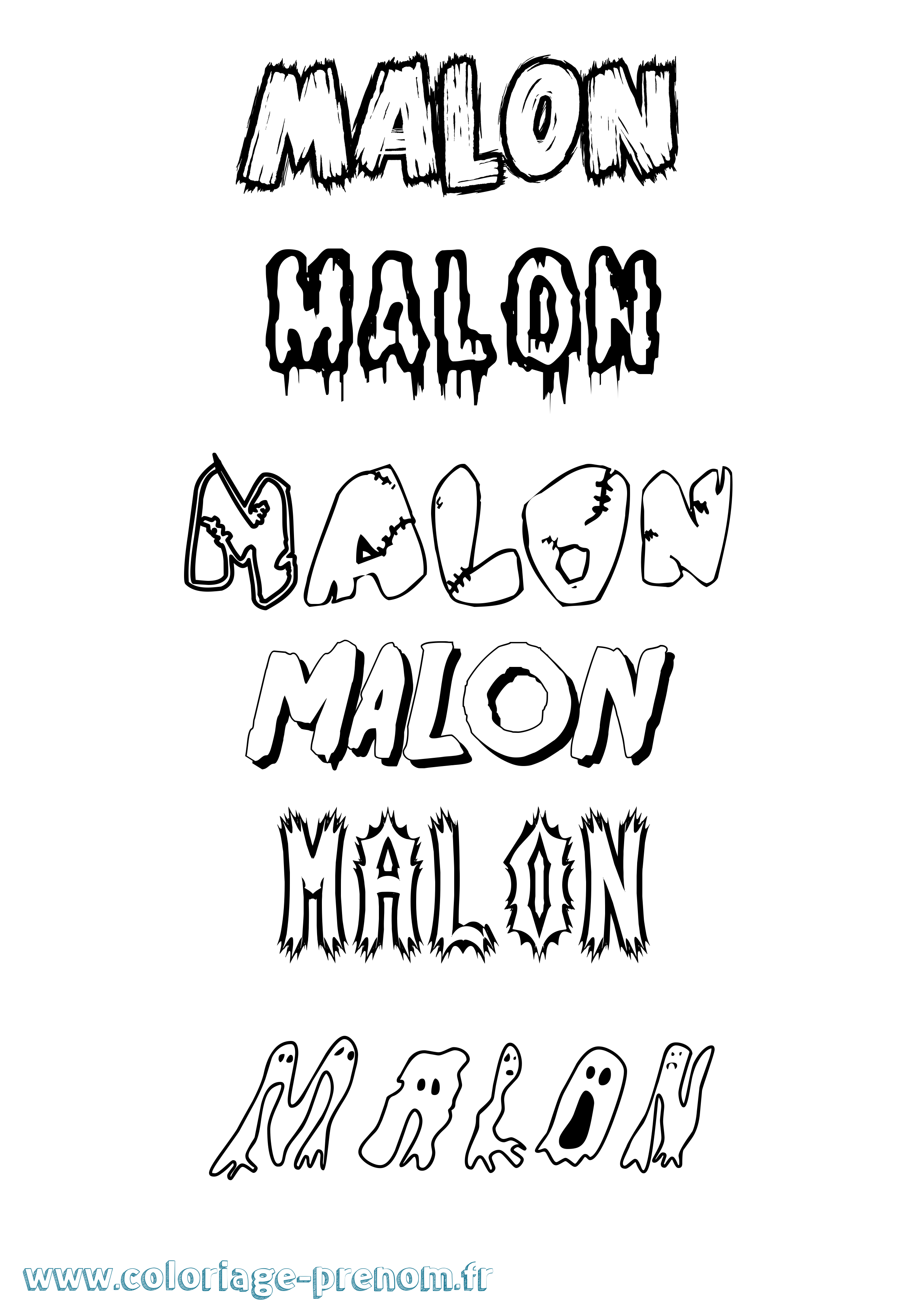Coloriage Malon Frisson Coloriage prénom Malon Frisson