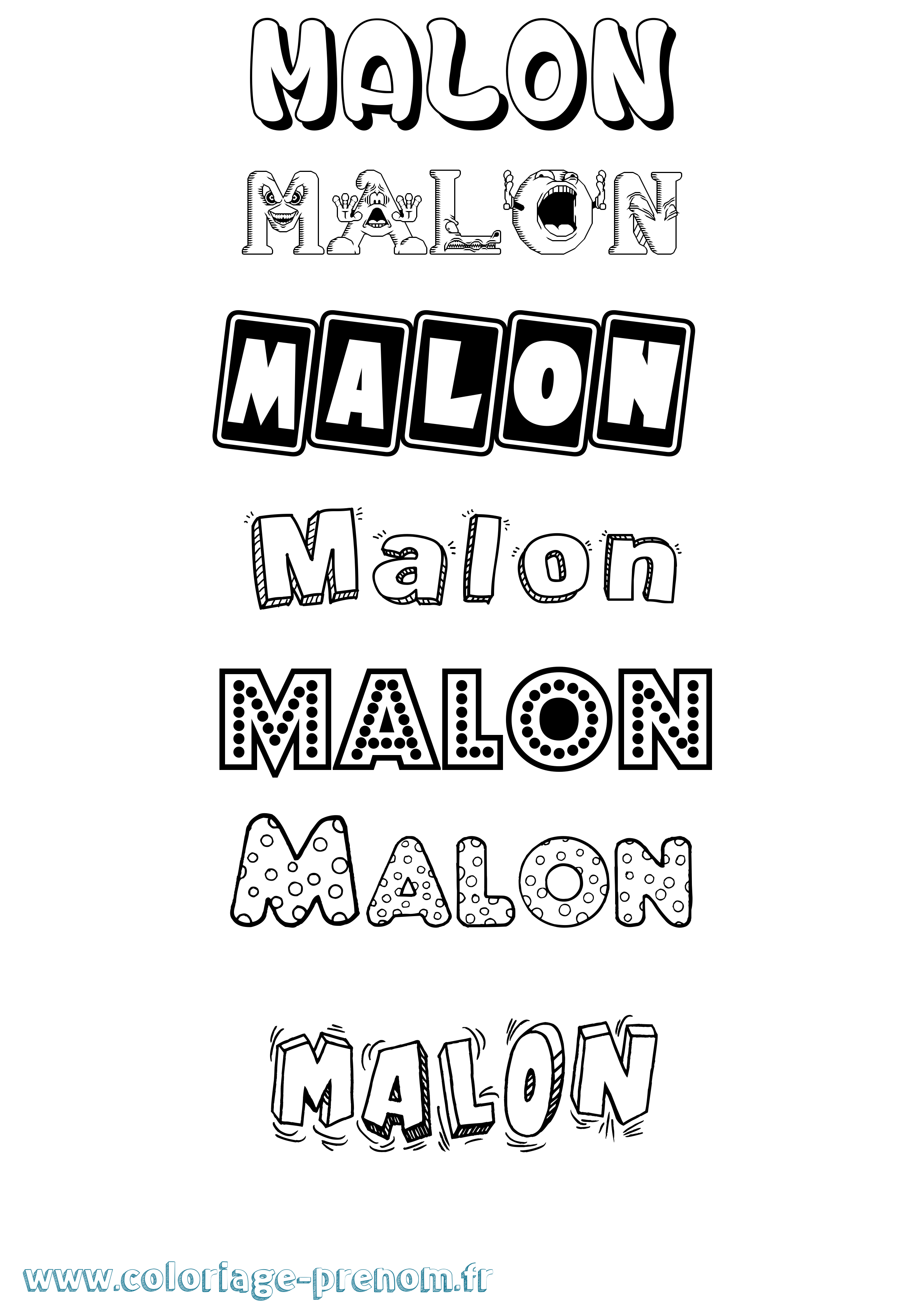 Coloriage Malon Fun Coloriage prénom Malon Fun