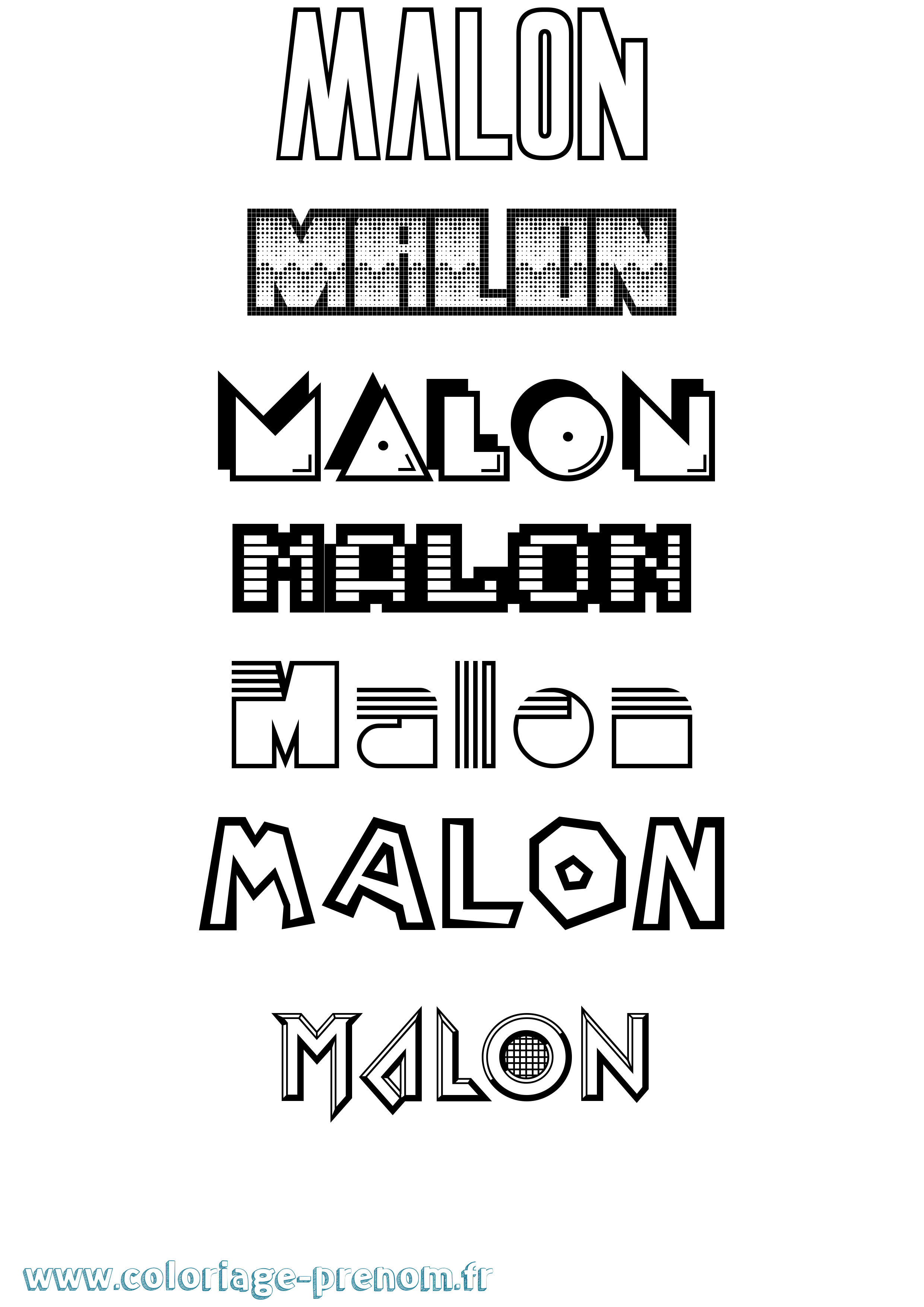 Coloriage Malon Jeux Vidéos Coloriage prénom Malon Jeux Vidéos