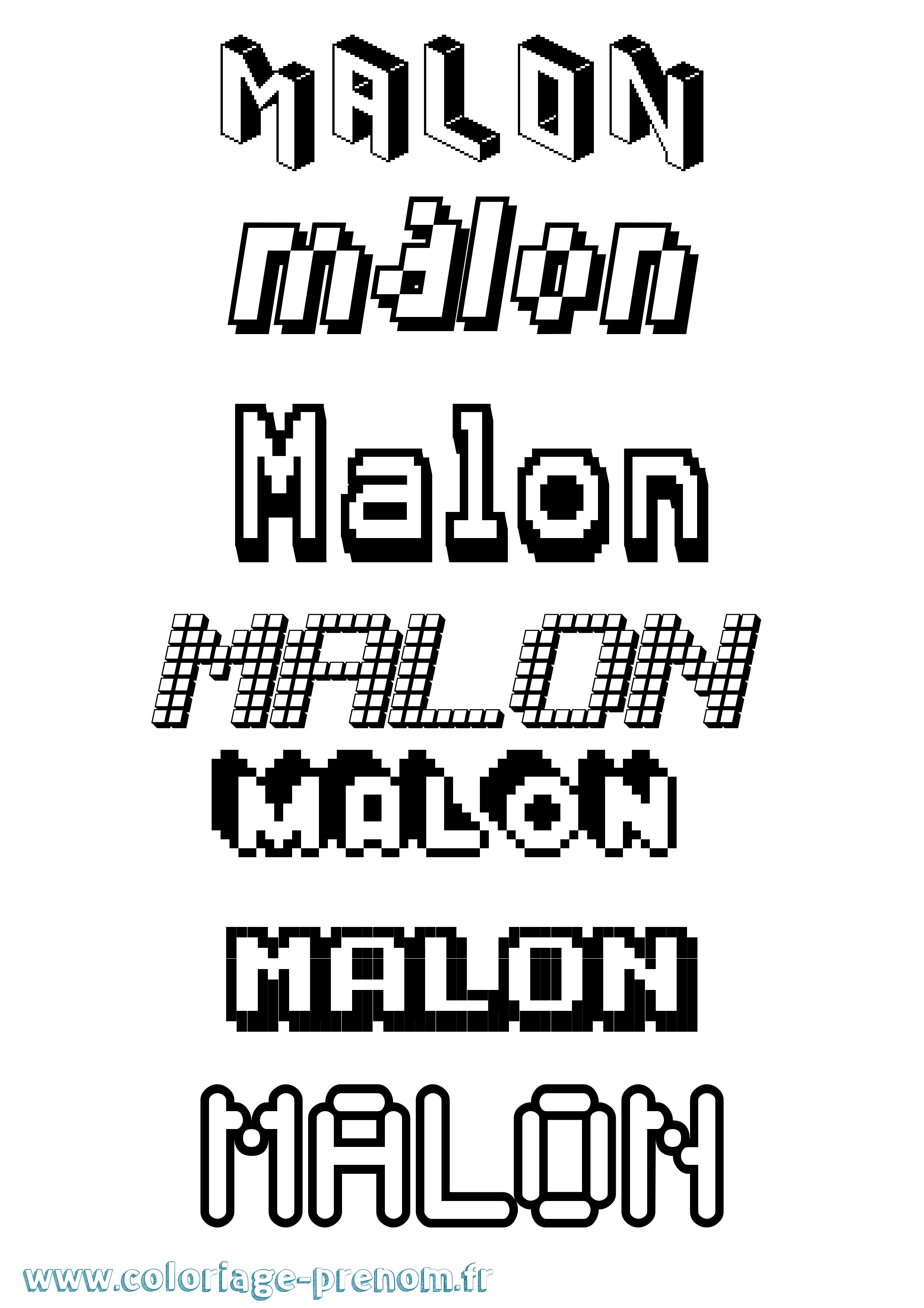 Coloriage Malon Pixel Coloriage prénom Malon Pixel