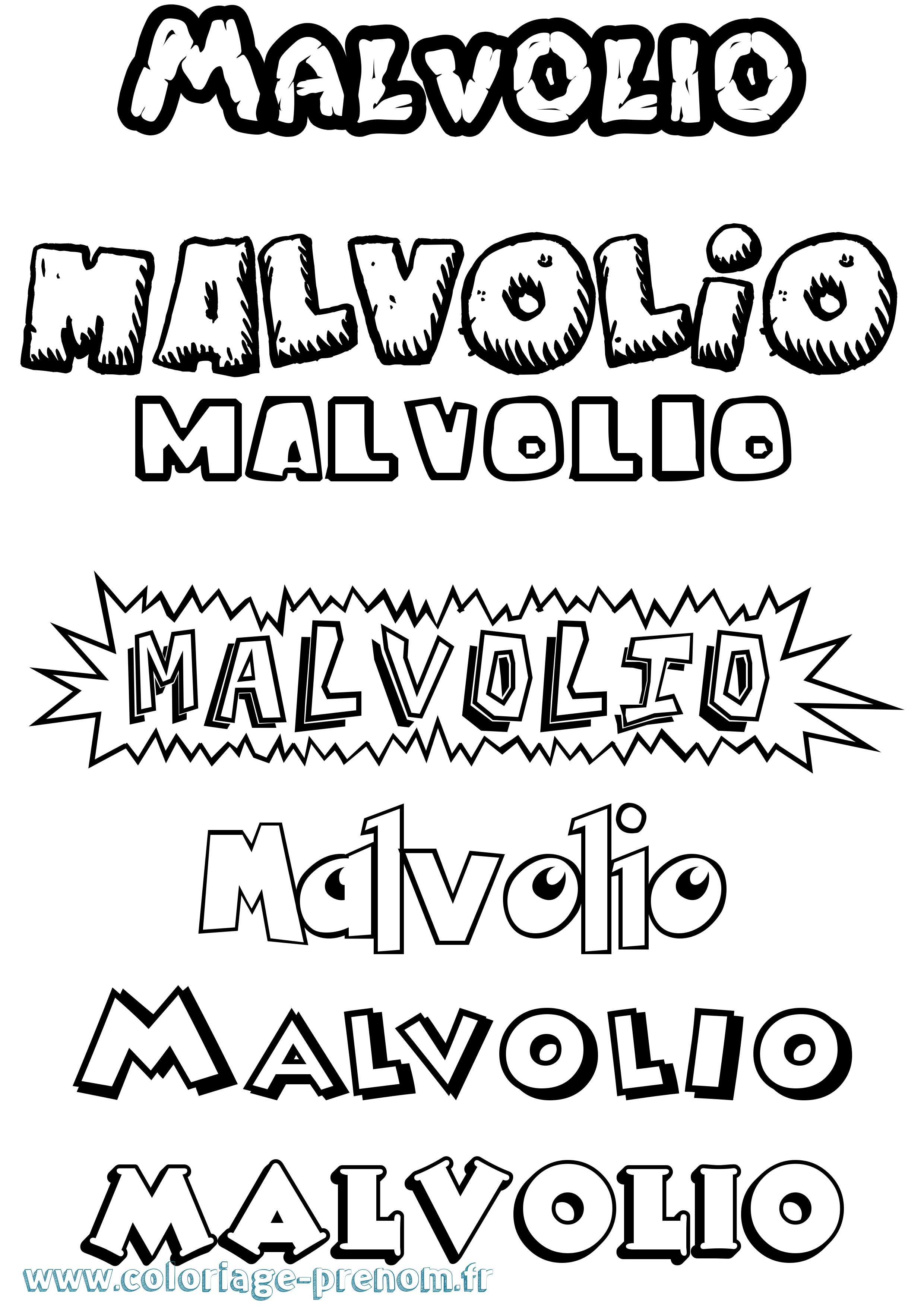 Coloriage prénom Malvolio Dessin Animé