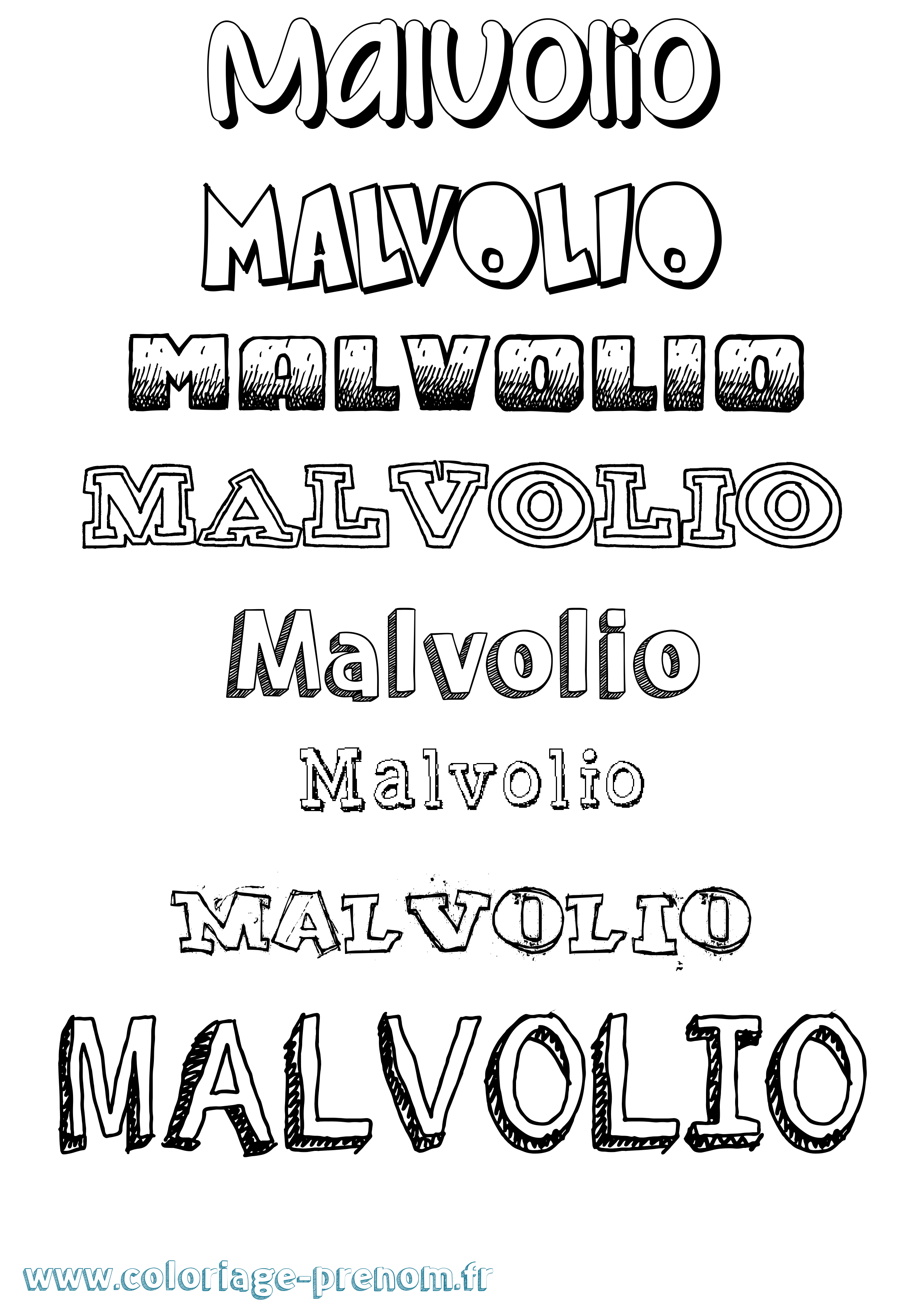Coloriage prénom Malvolio Dessiné