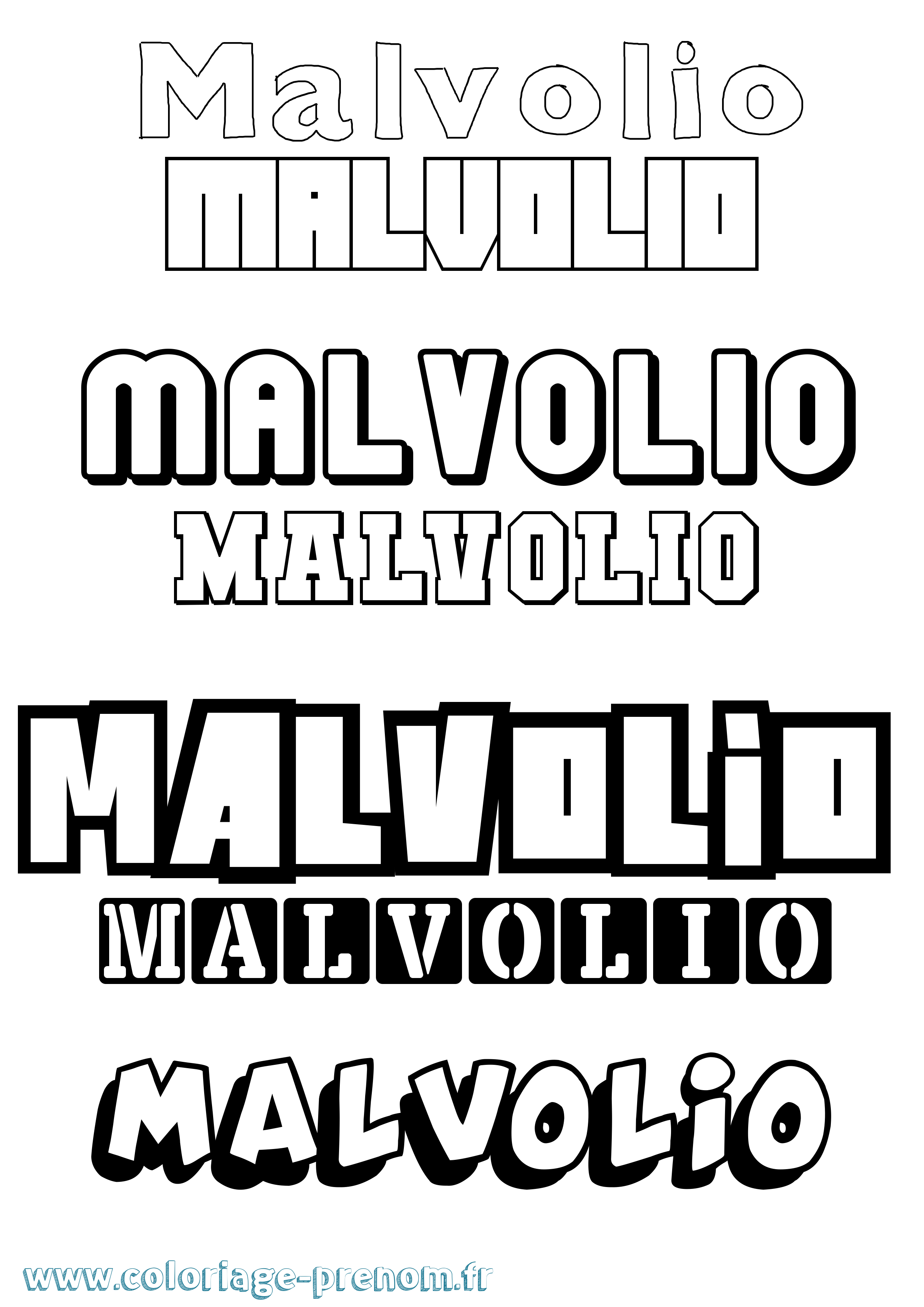 Coloriage prénom Malvolio Simple