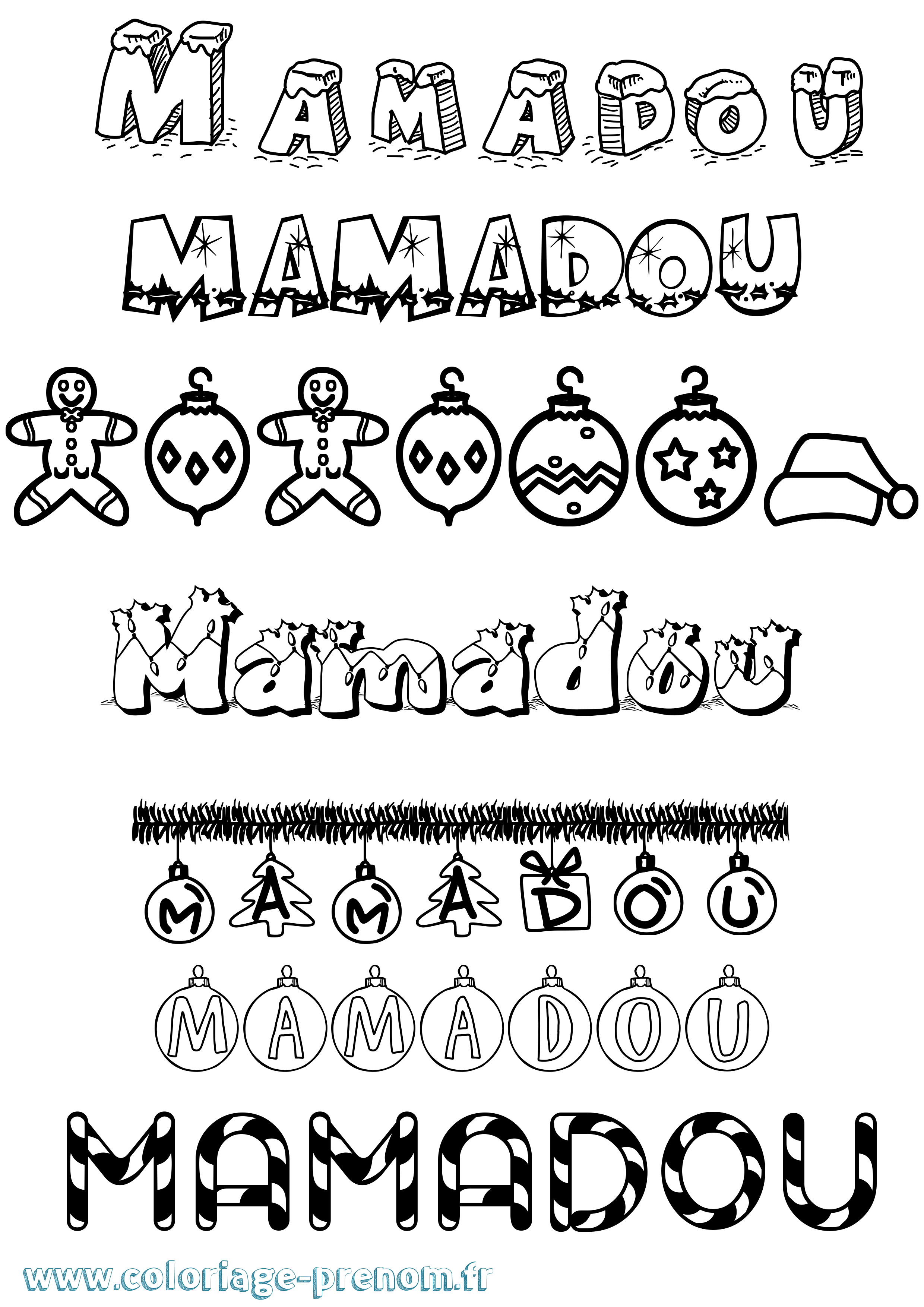 Coloriage prénom Mamadou