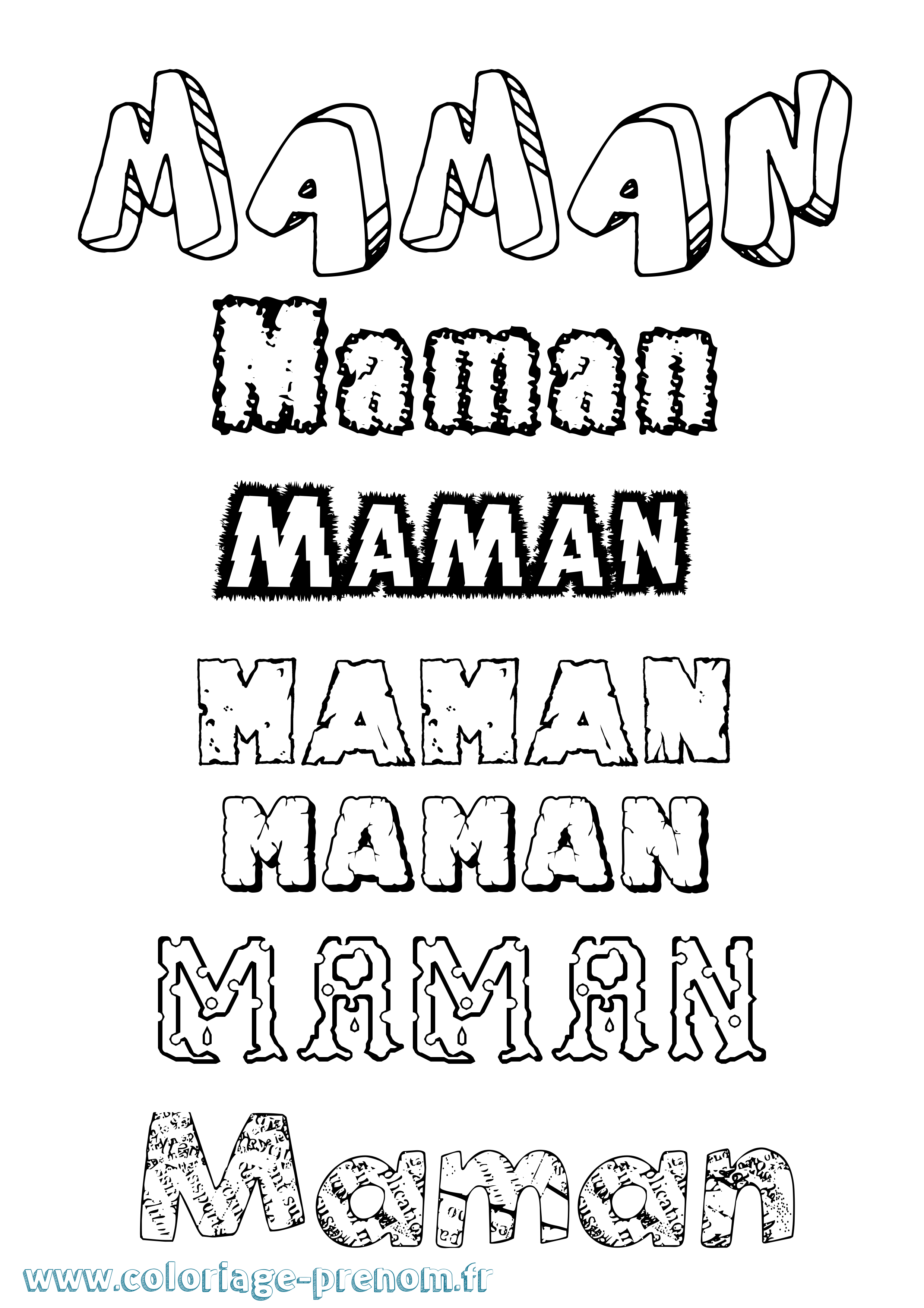 Coloriage prénom Maman