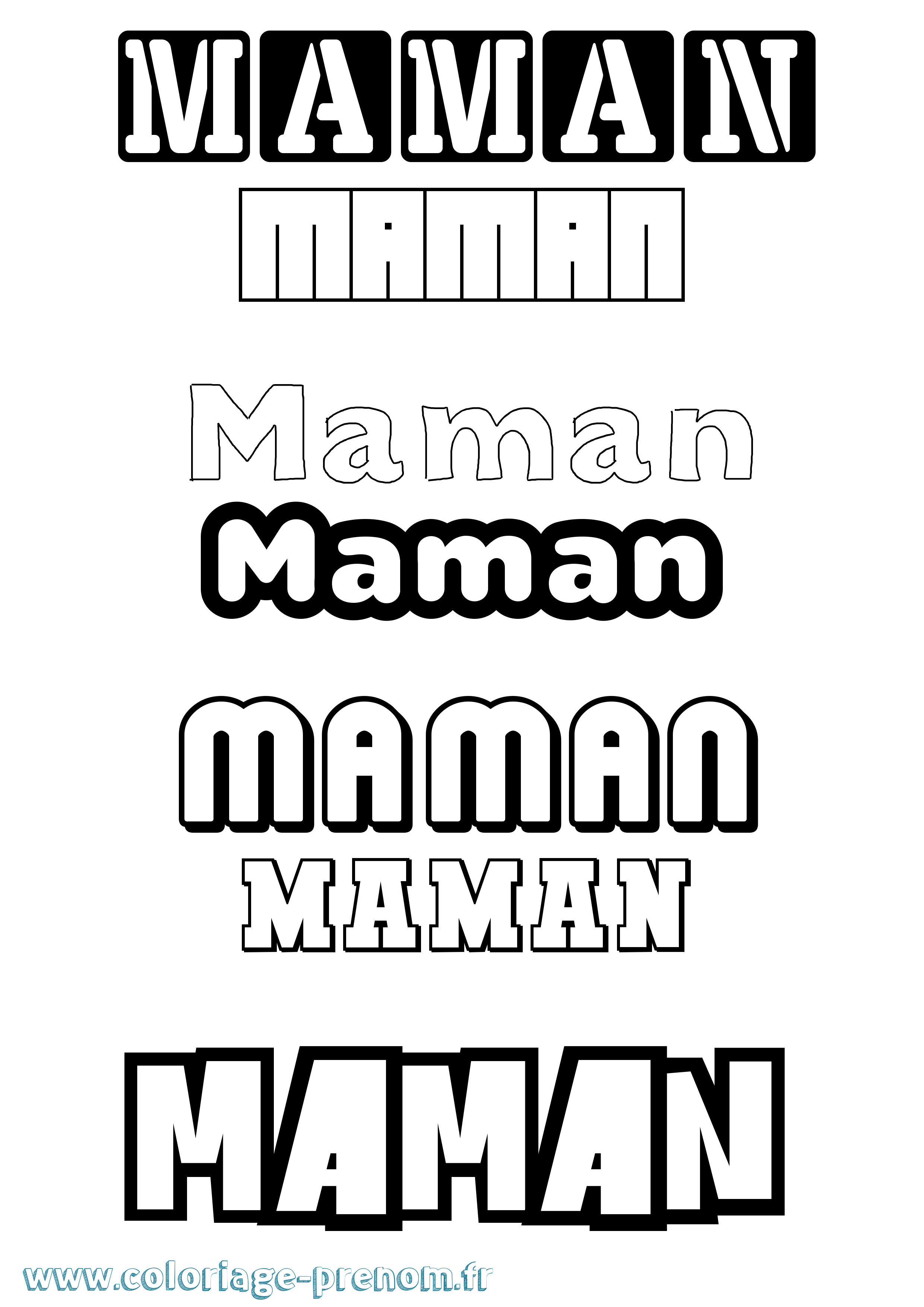 Coloriage prénom Maman Simple