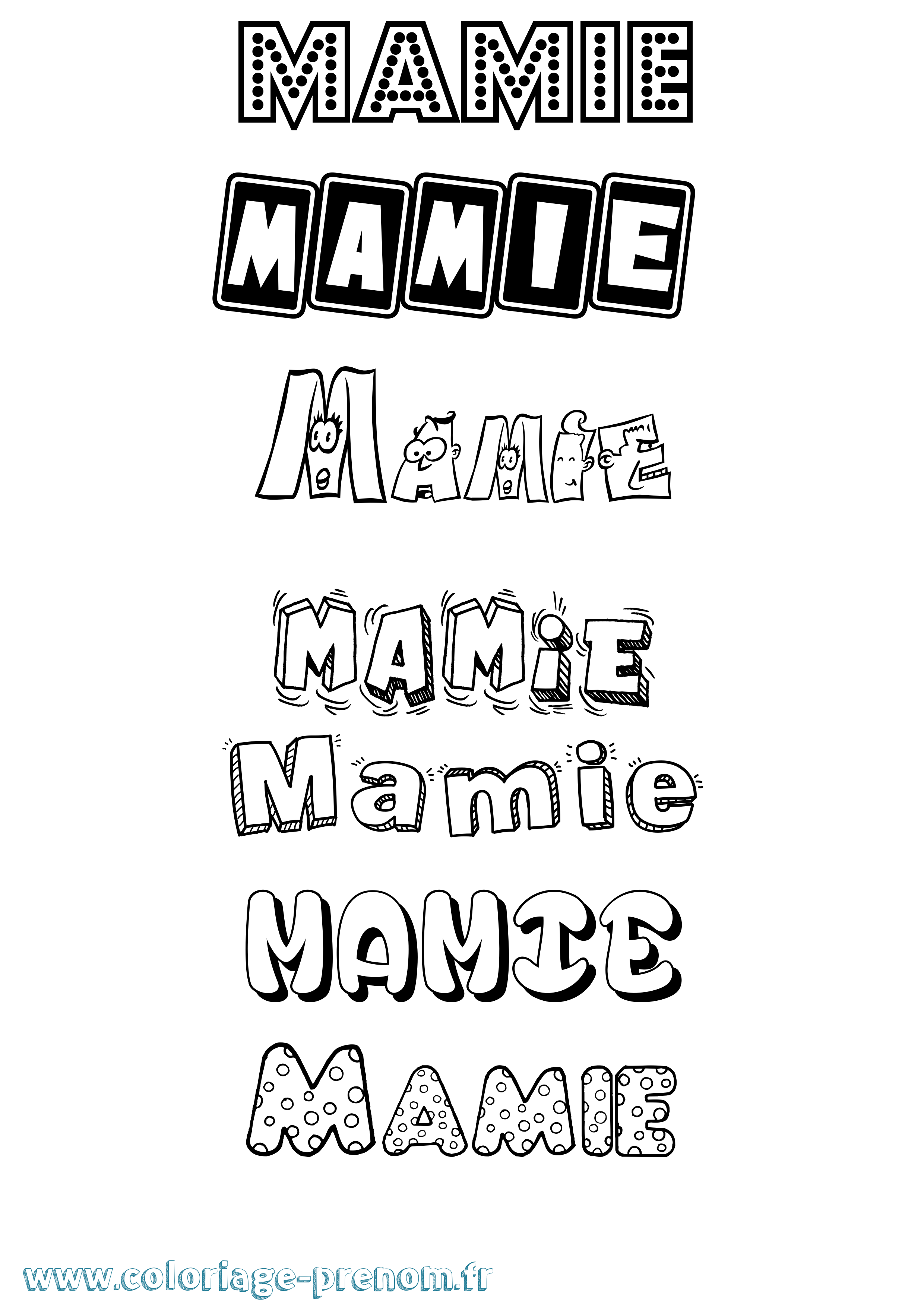 Coloriage du prénom Mamie : à Imprimer ou Télécharger facilement