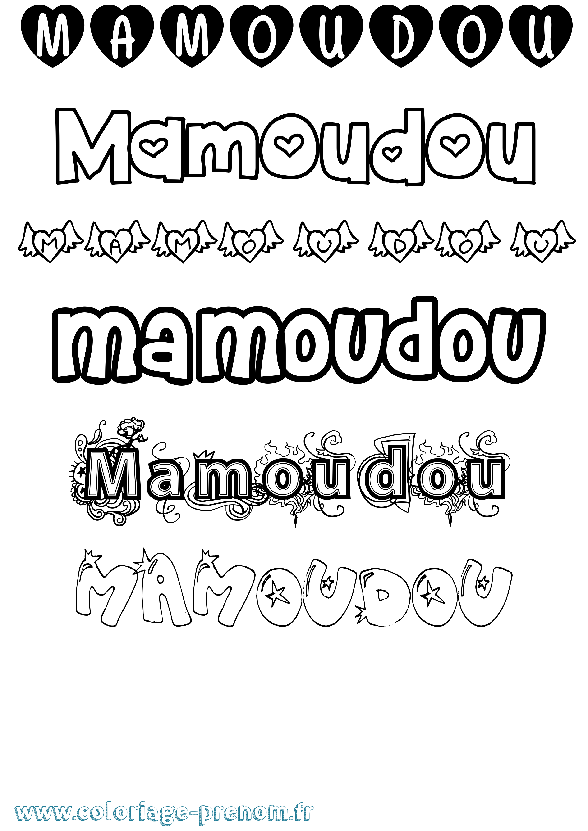 Coloriage prénom Mamoudou