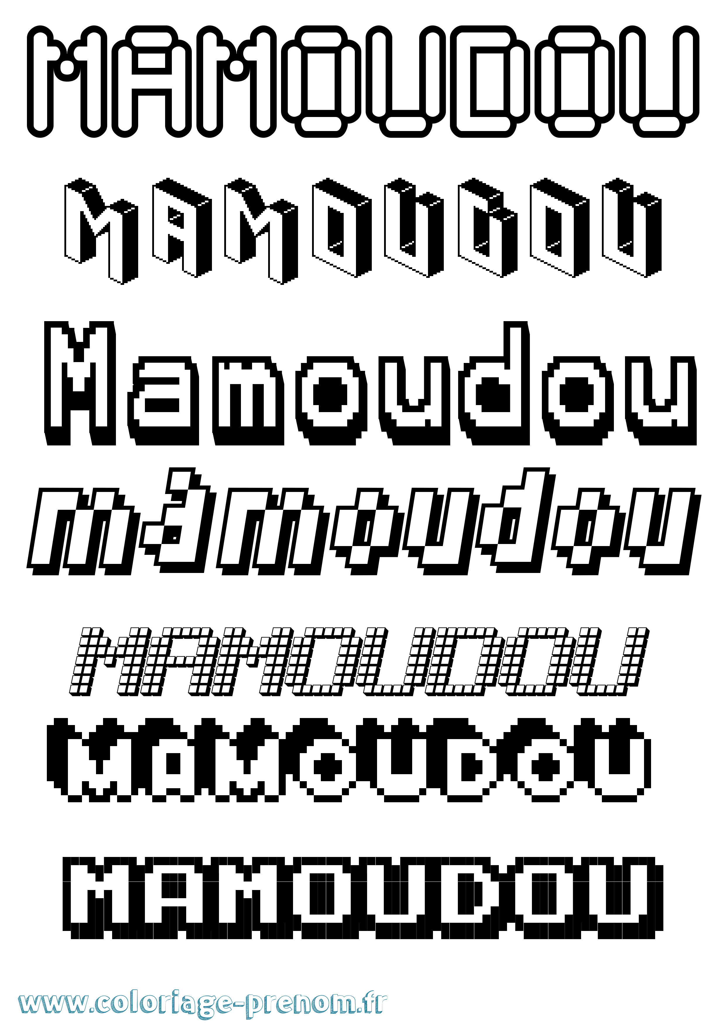 Coloriage prénom Mamoudou